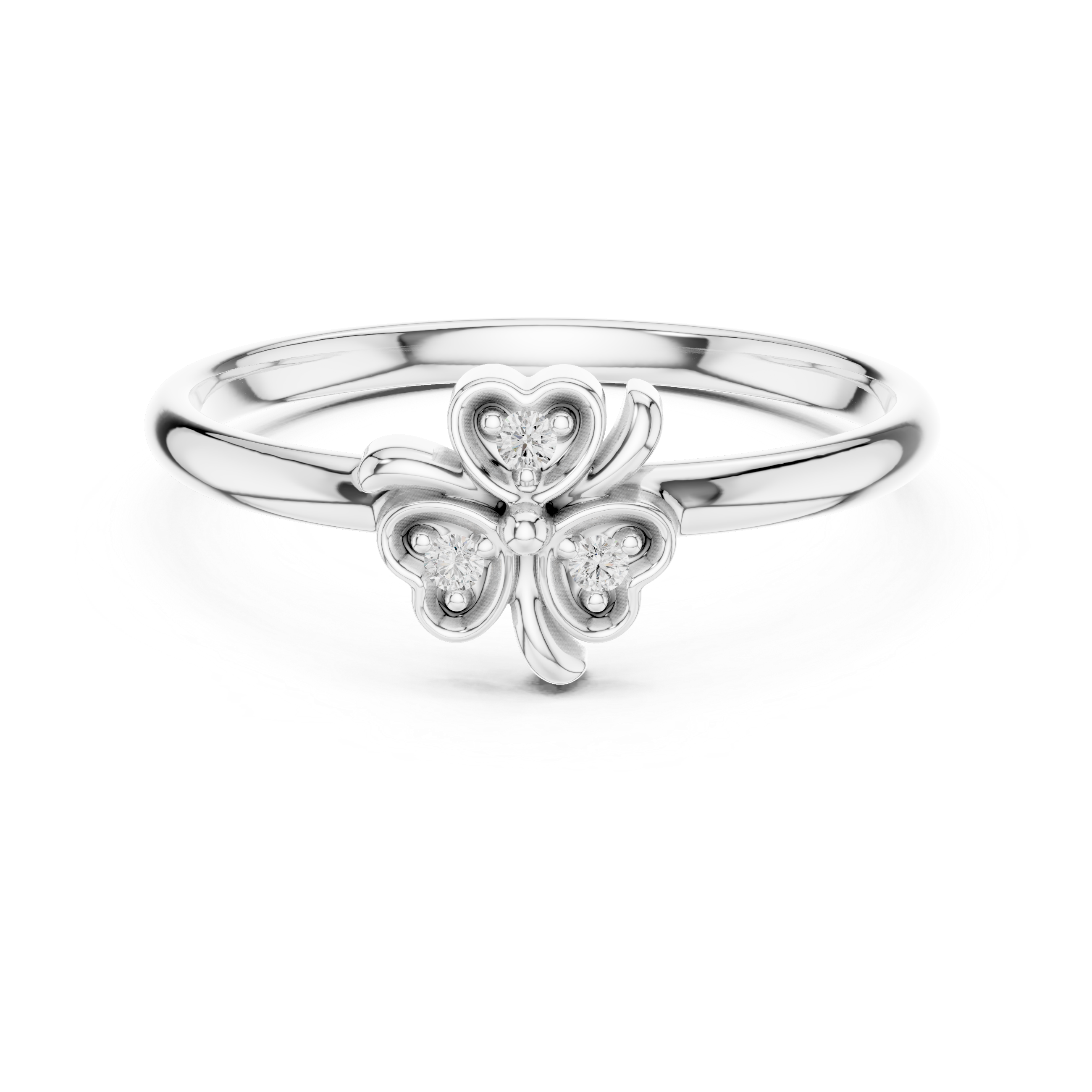Heart Motif Diamond Cluster Ring
