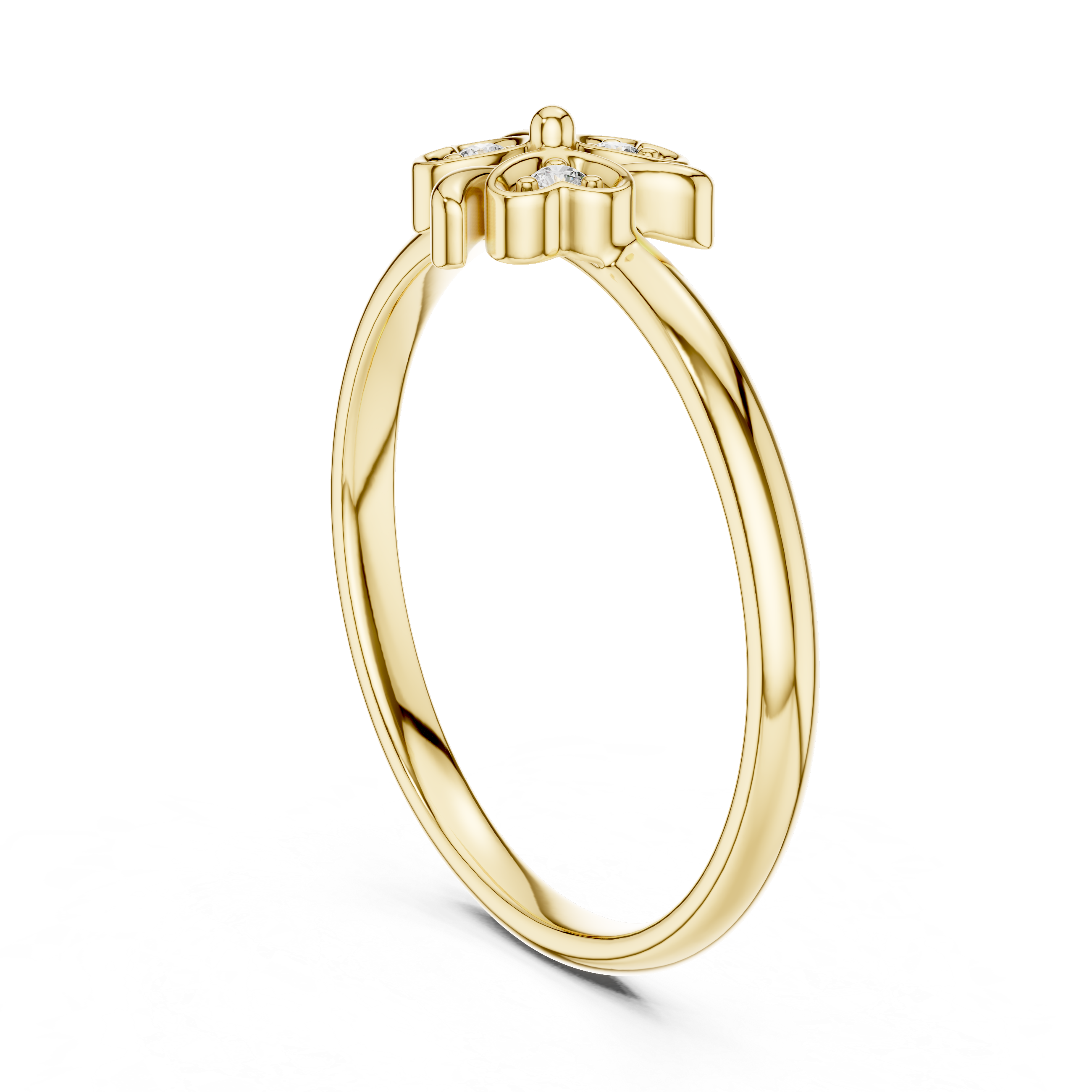 Heart Motif Diamond Cluster Ring