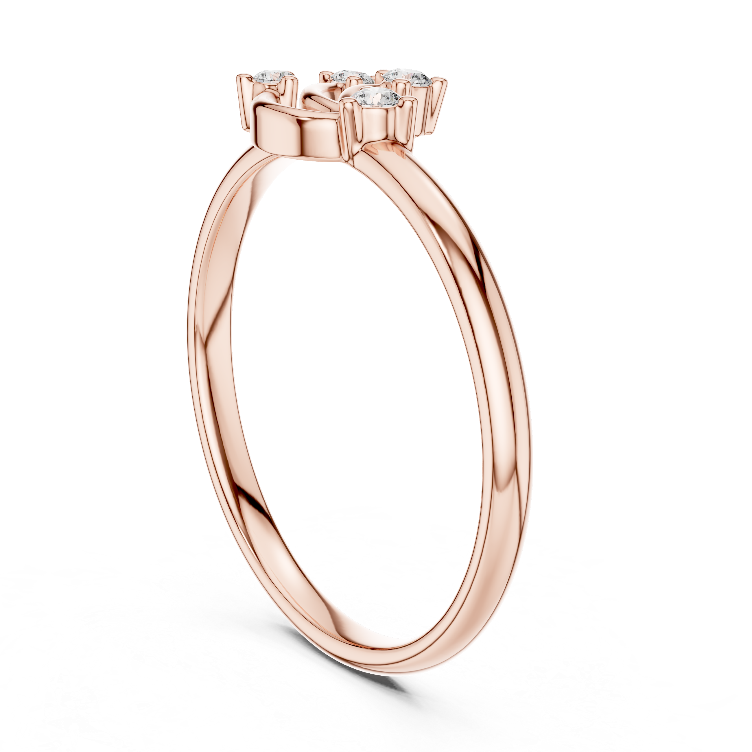 Curved Cluster Diamond Ring