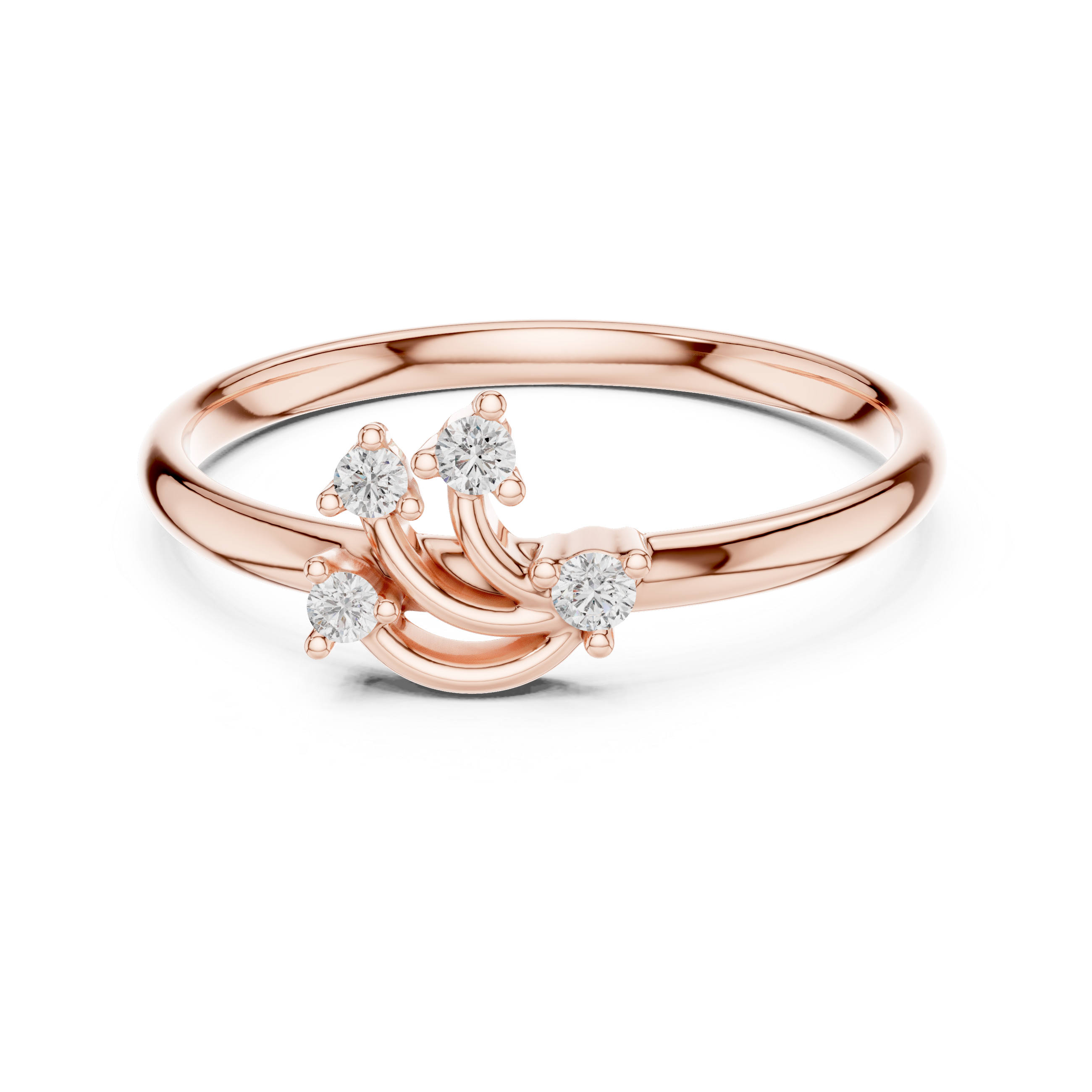 Curved Cluster Diamond Ring