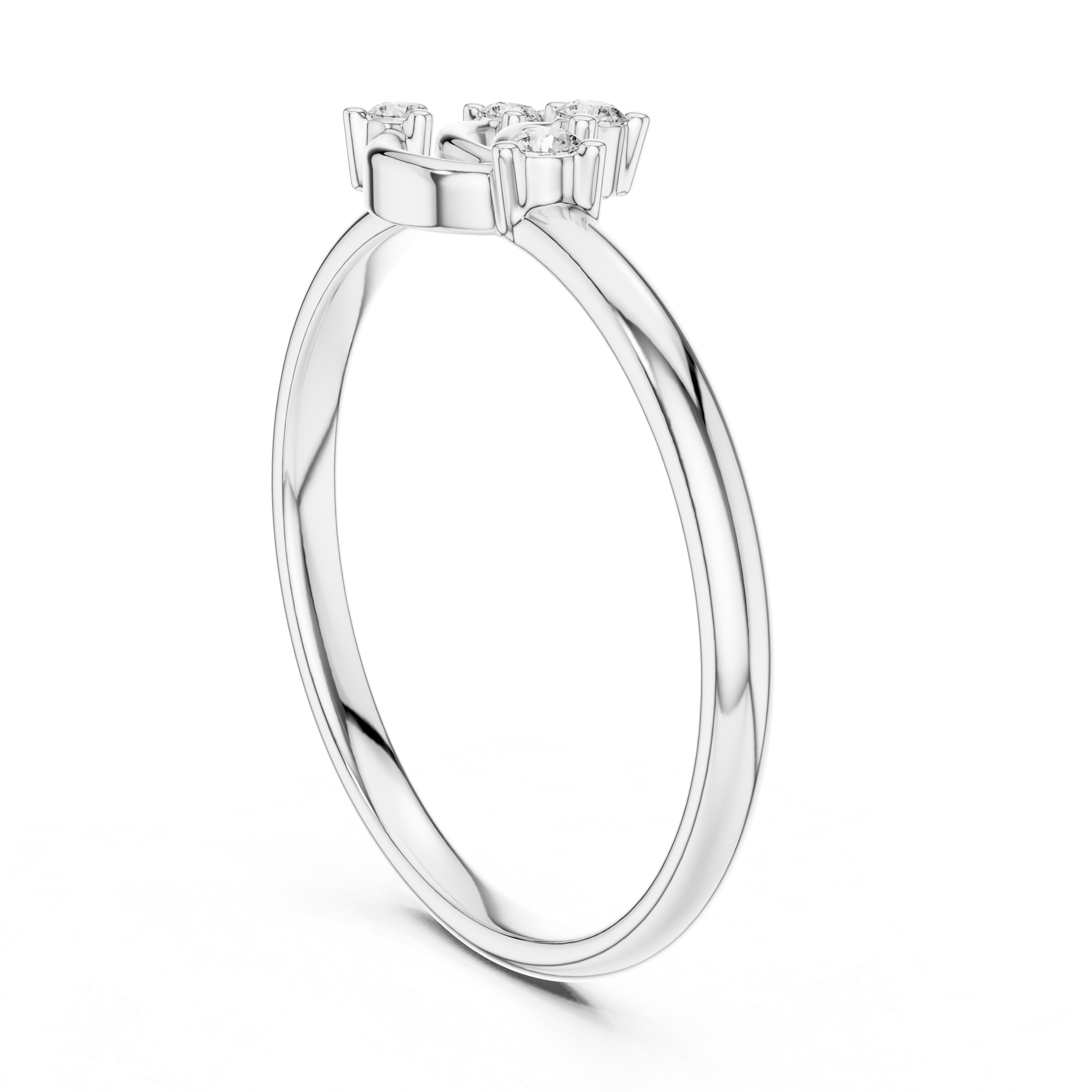 Curved Cluster Diamond Ring