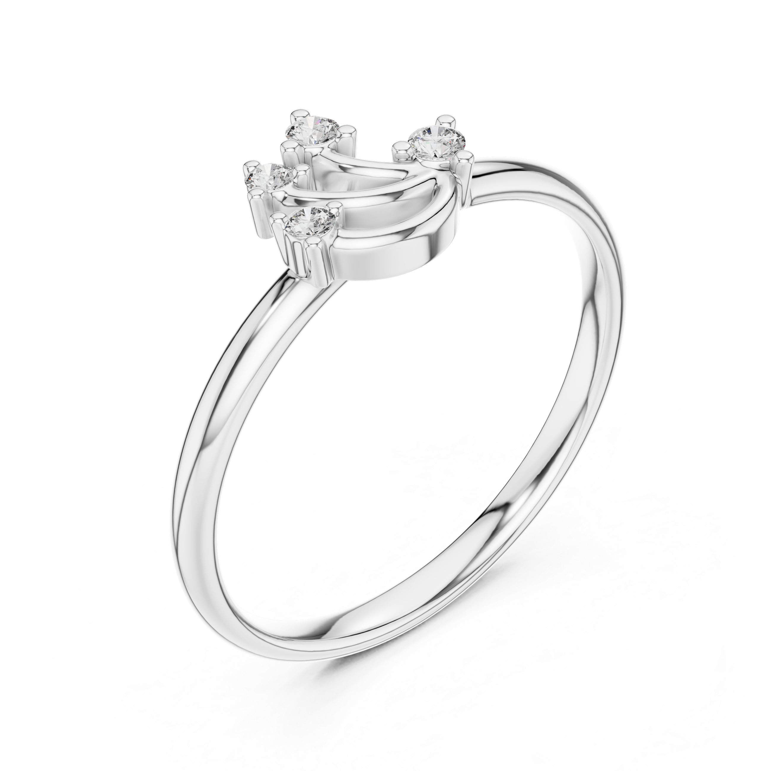 Curved Cluster Diamond Ring
