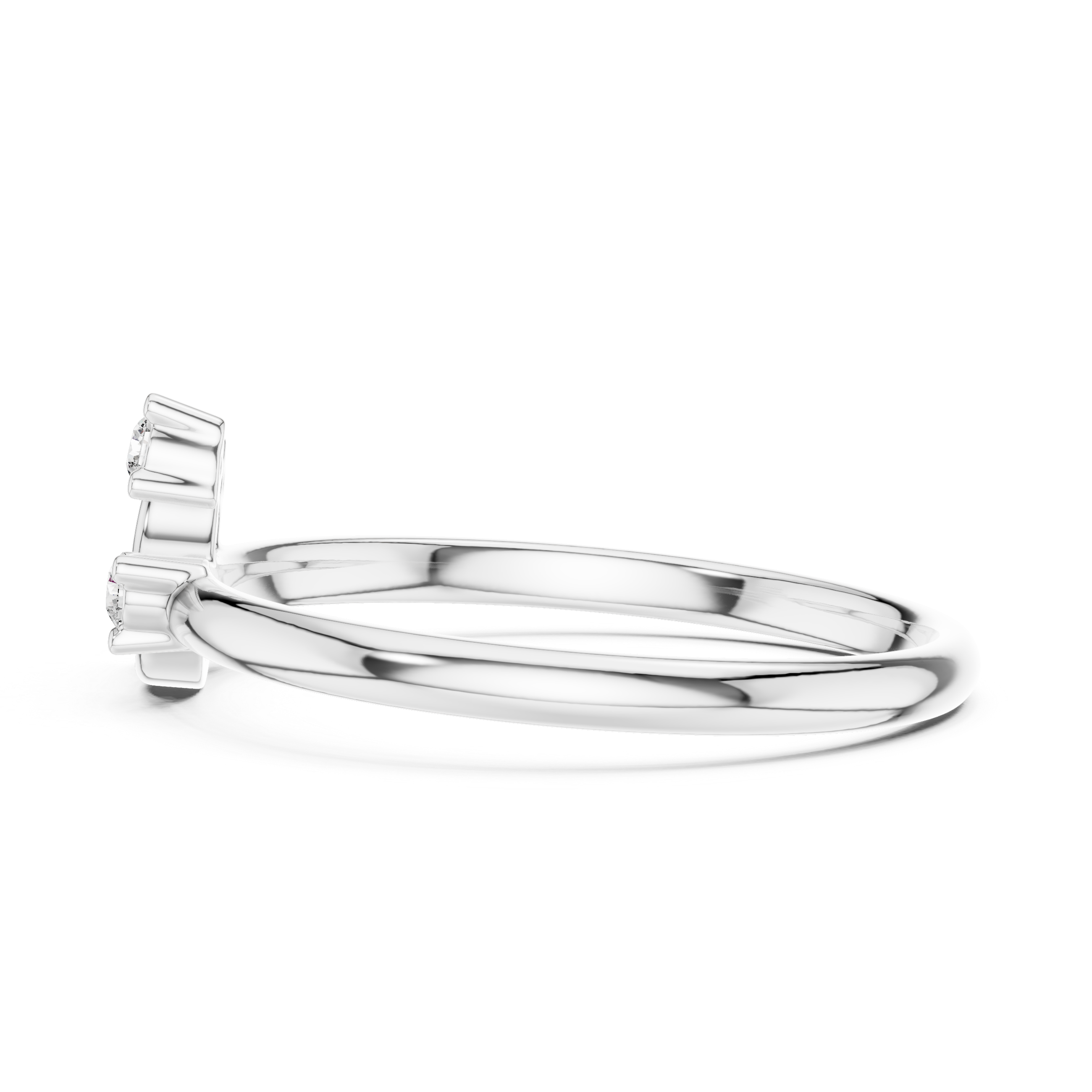 Curved Cluster Diamond Ring