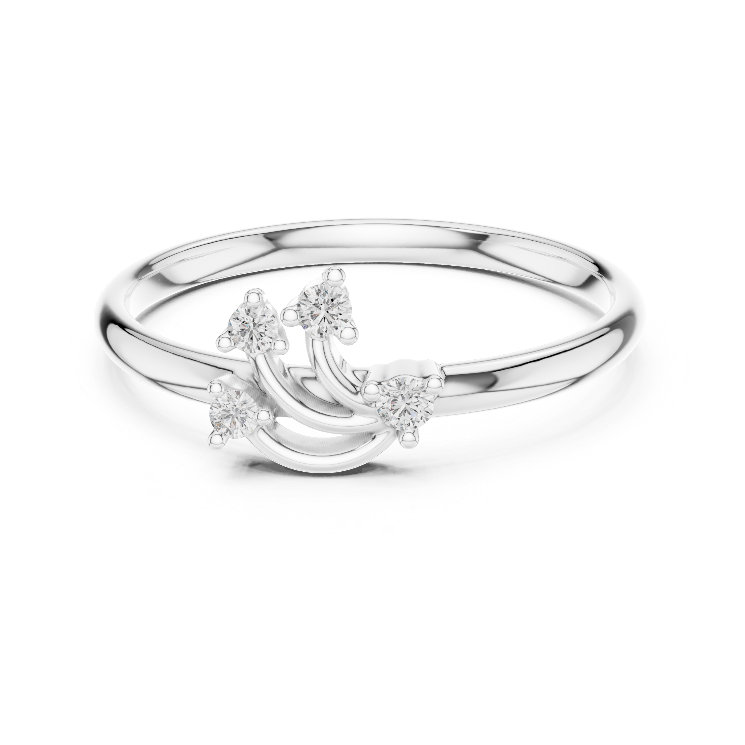 Curved Cluster Diamond Ring