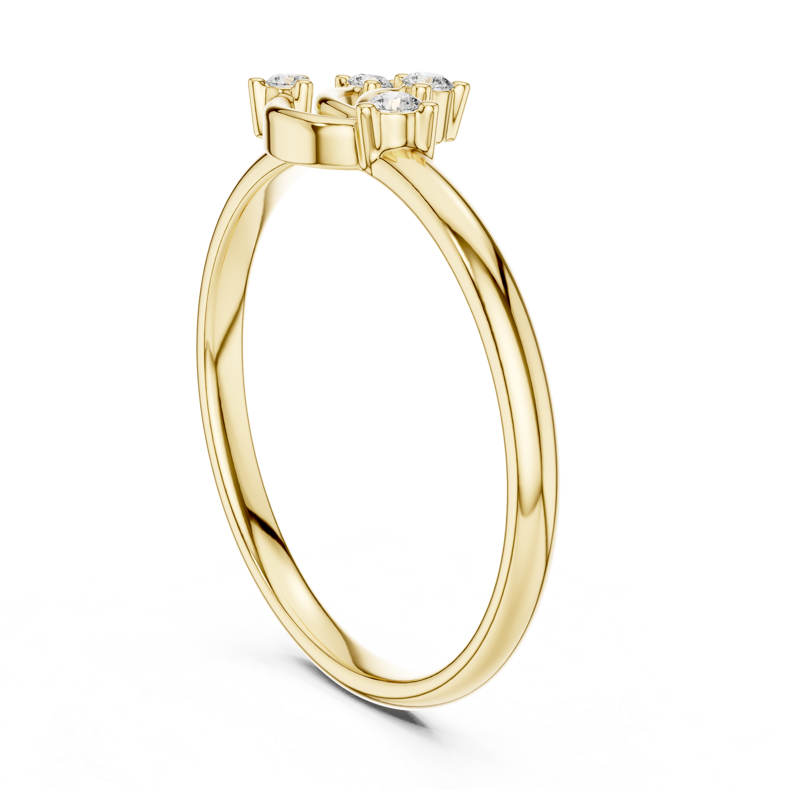 Curved Cluster Diamond Ring