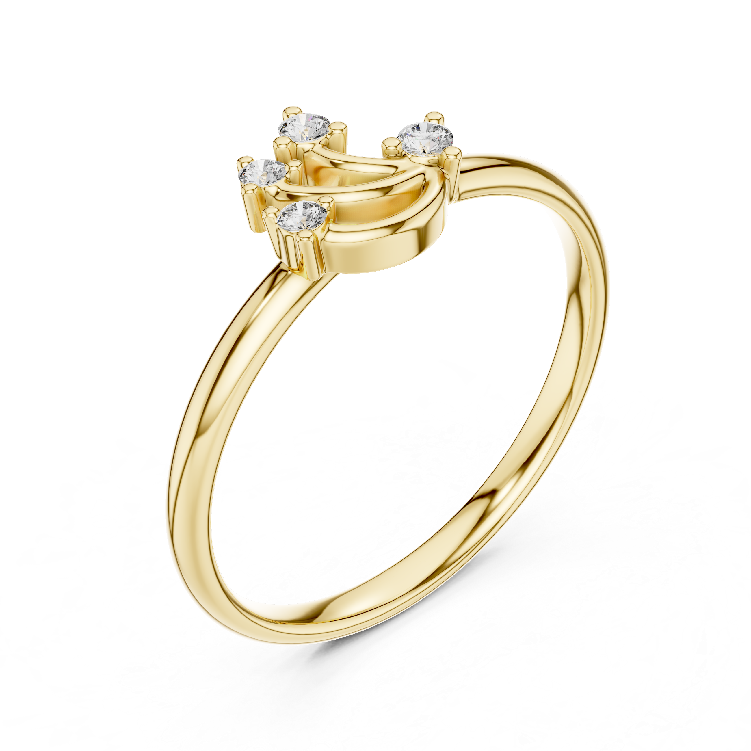 Curved Cluster Diamond Ring