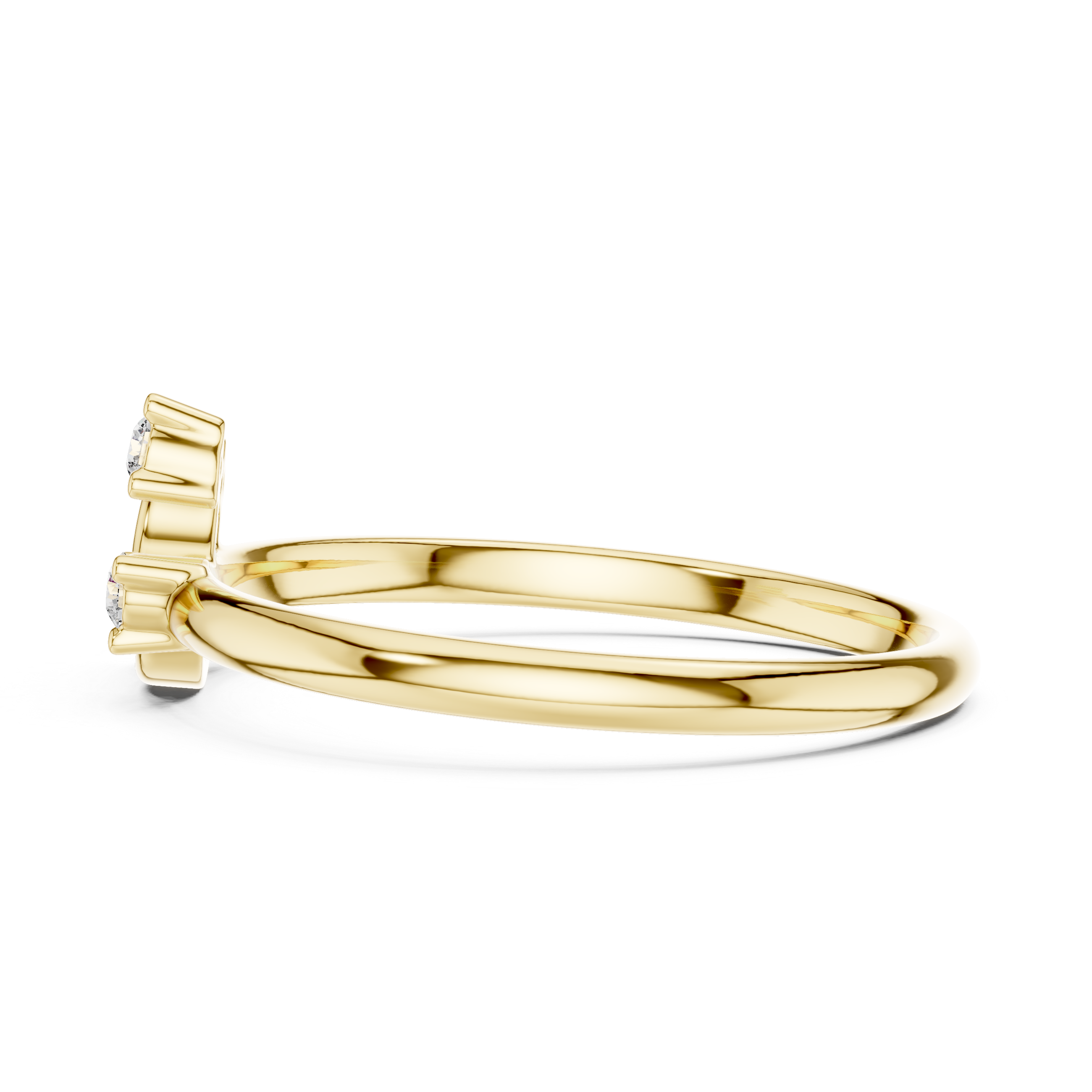 Curved Cluster Diamond Ring