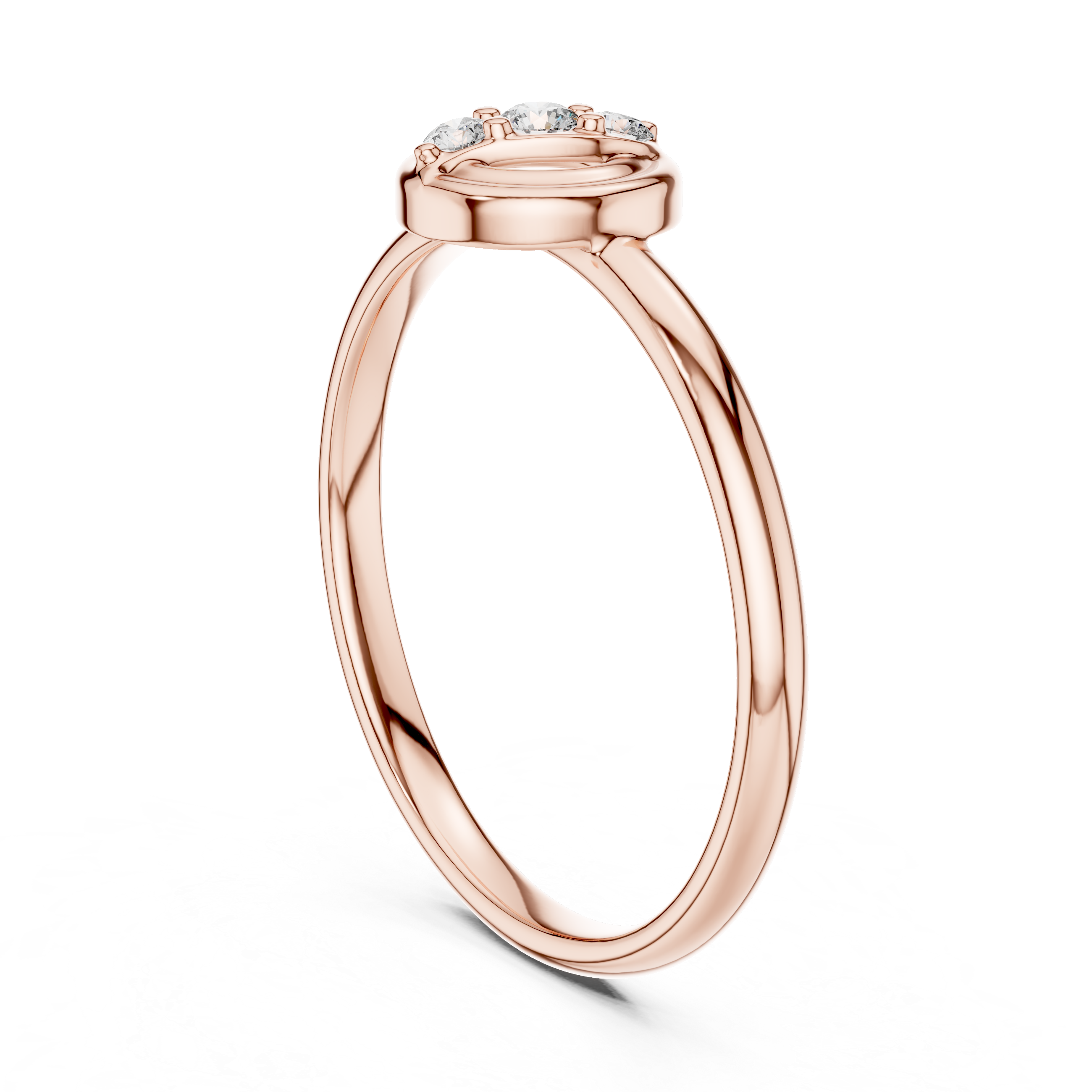Spiral Trio Diamond Ring