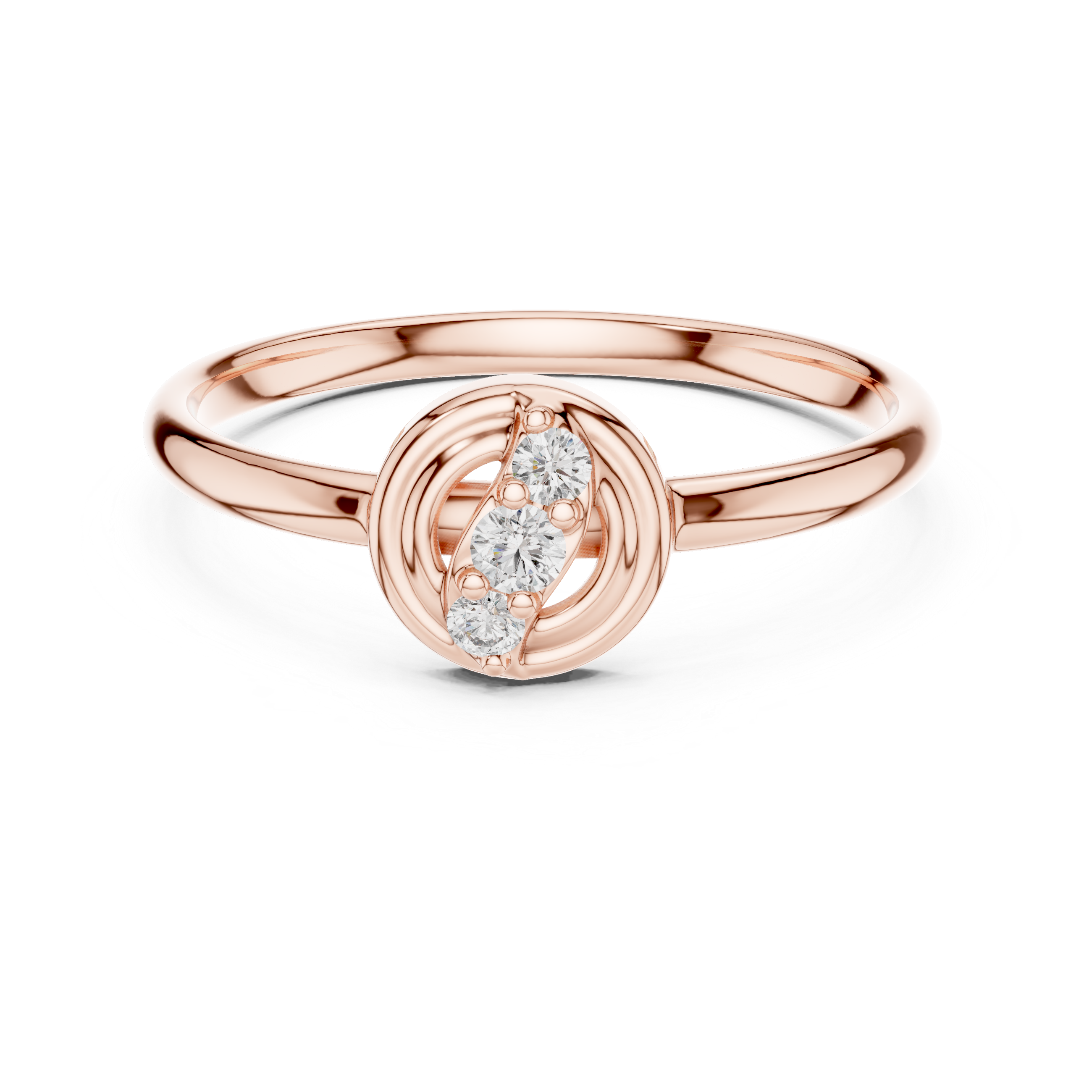 Spiral Trio Diamond Ring