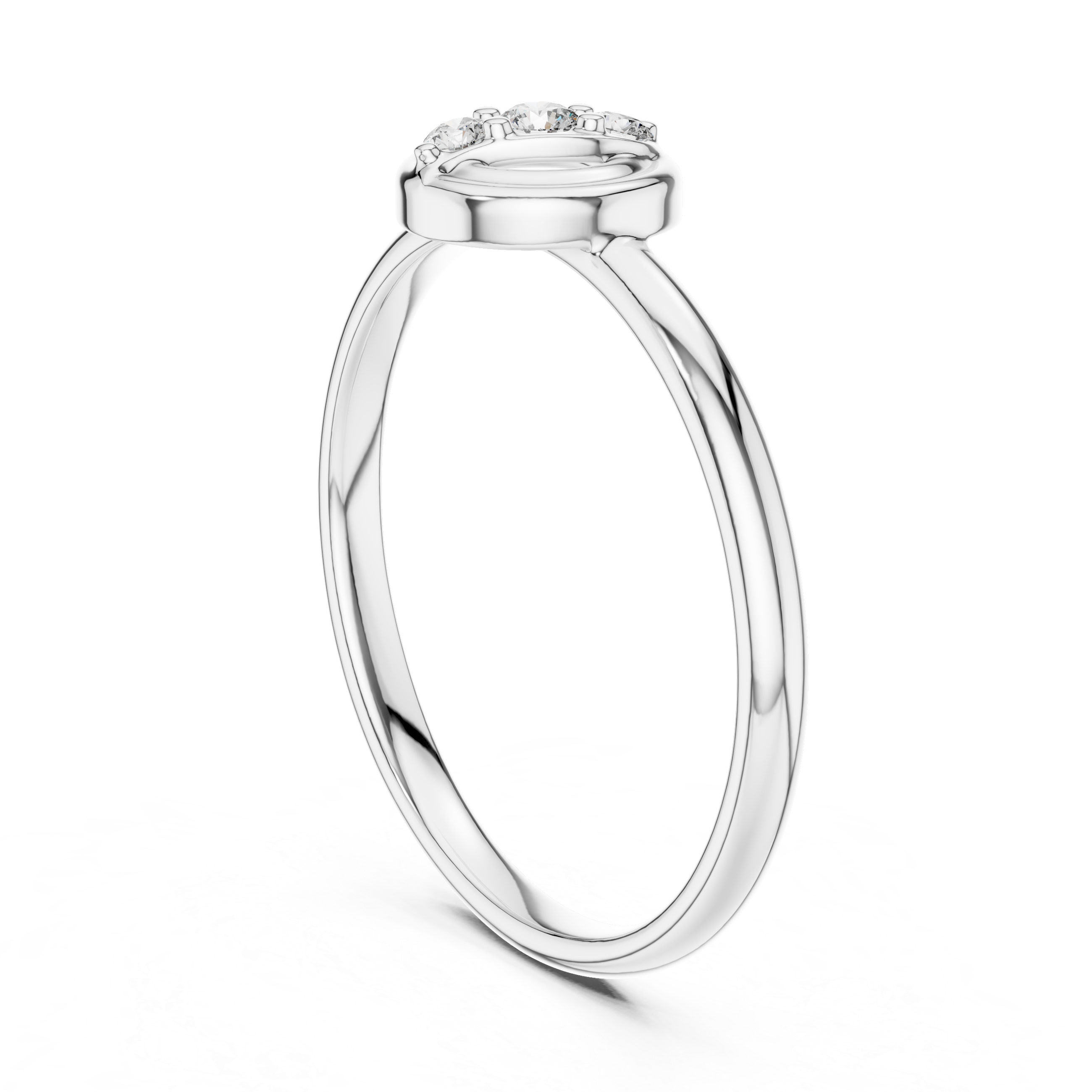 Spiral Trio Diamond Ring