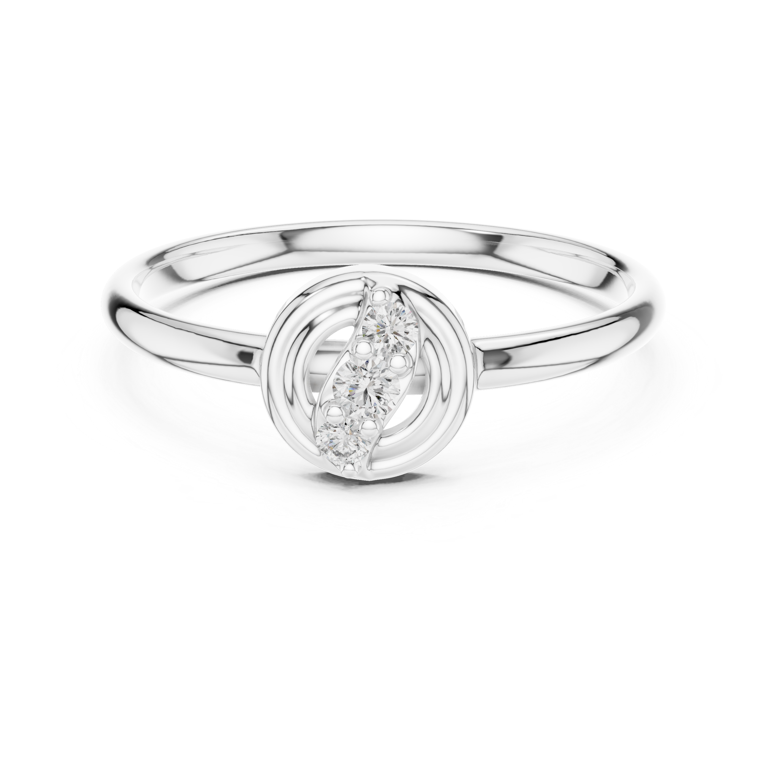 Spiral Trio Diamond Ring