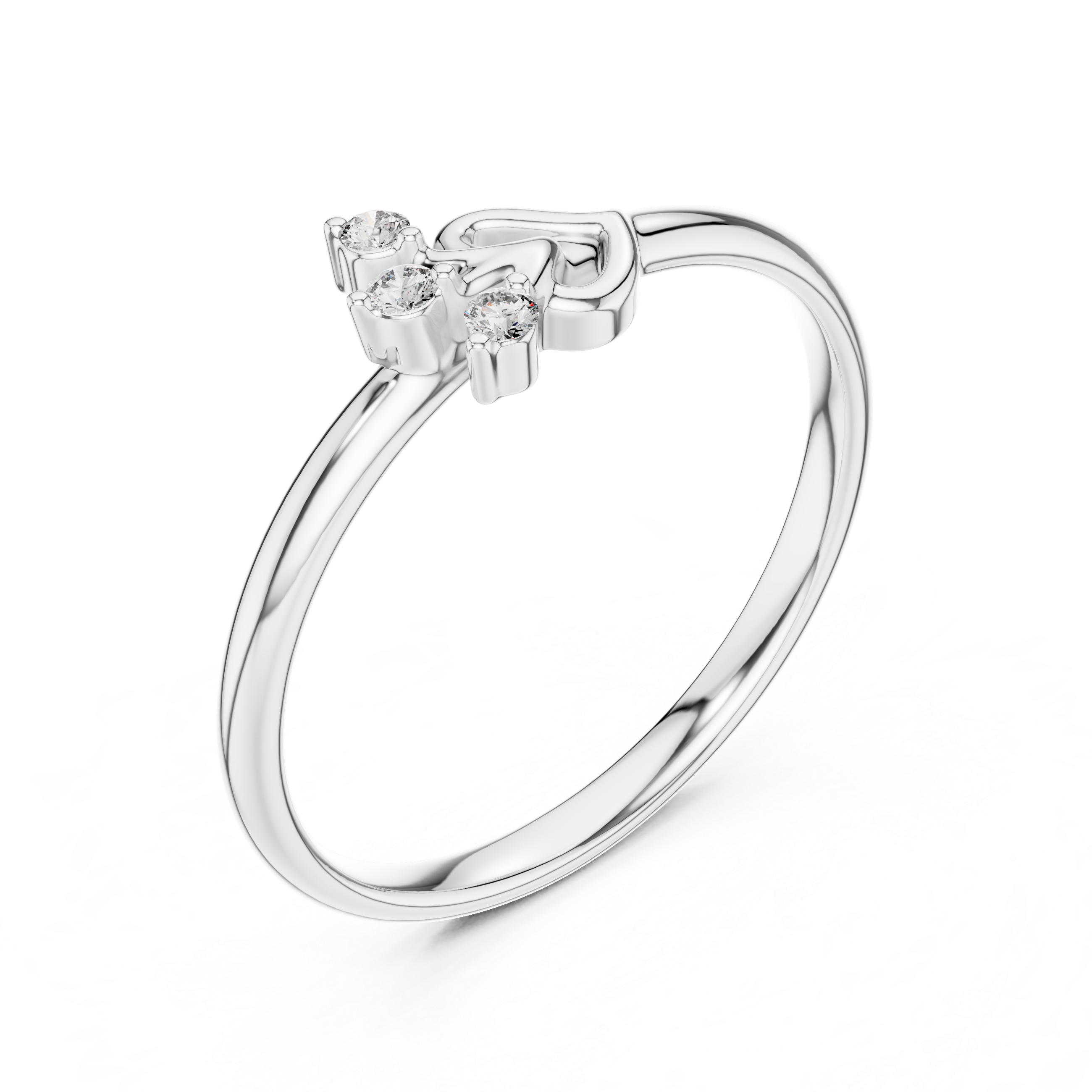 Knot-Inspired Trio Diamond Ring