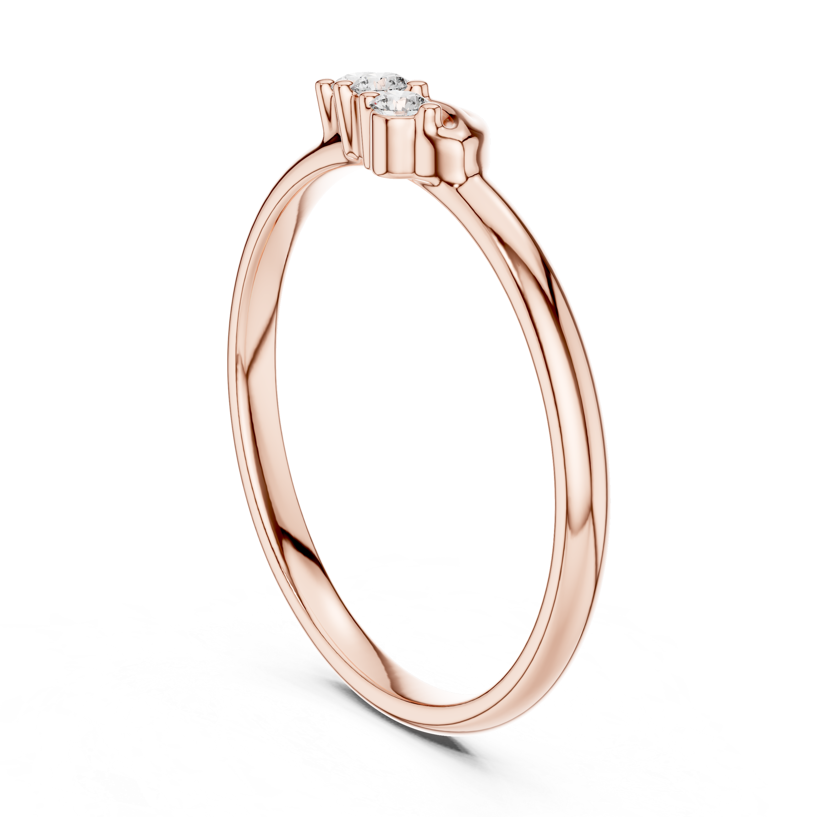 Curved Trio Diamond Ring