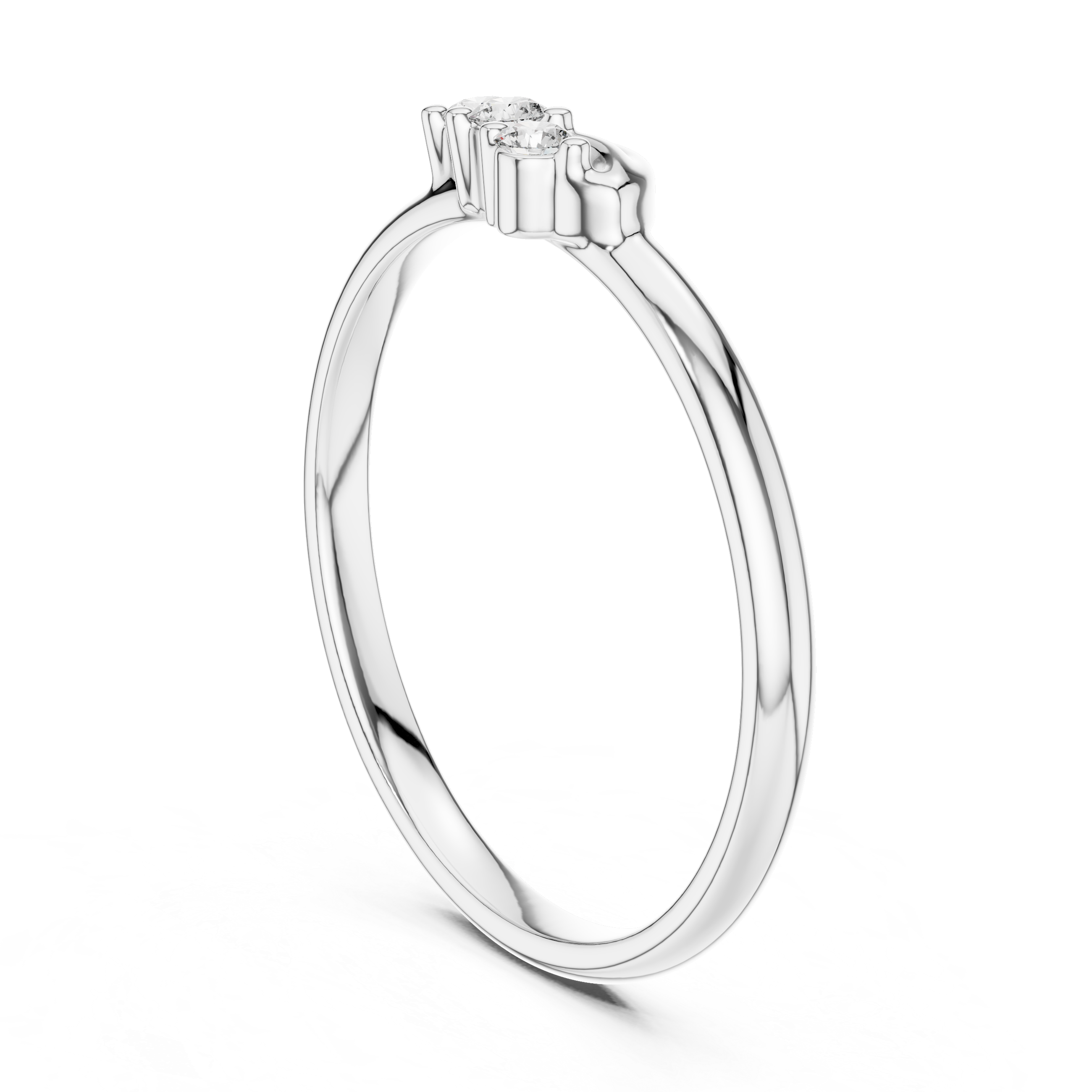 Curved Trio Diamond Ring