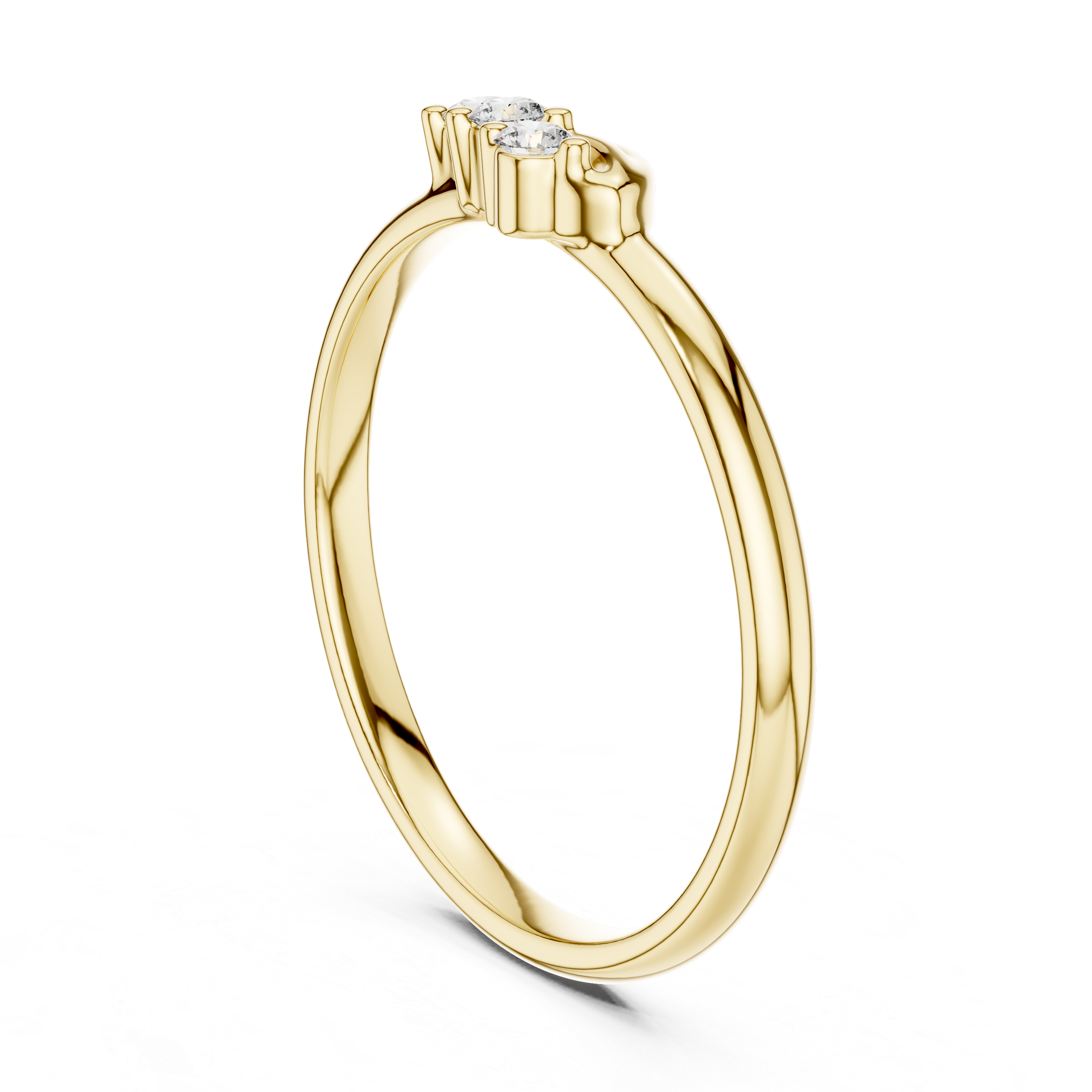Curved Trio Diamond Ring