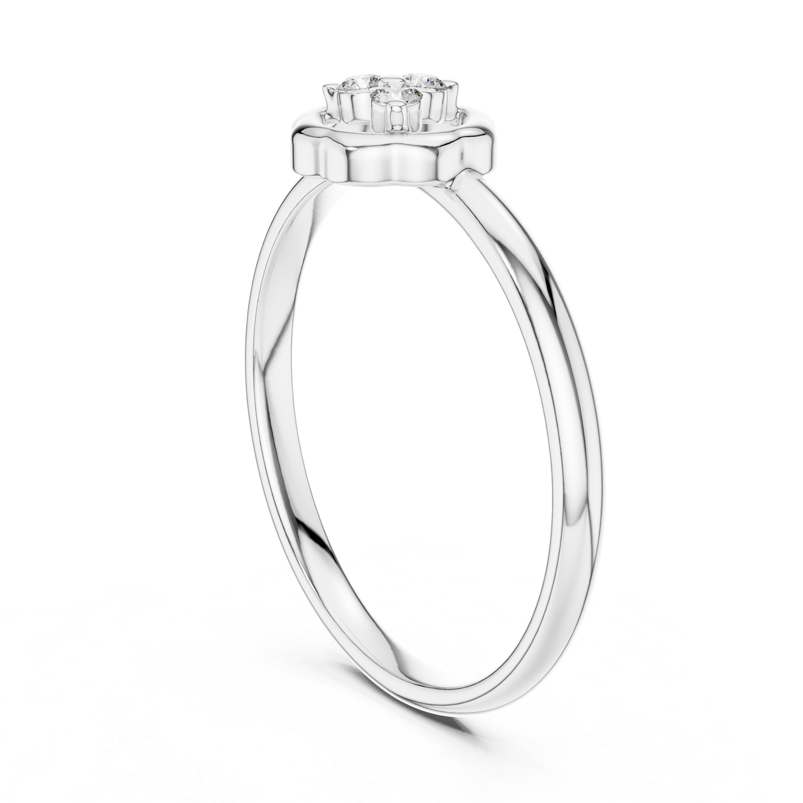 Minimal Floral Trio Diamond Ring
