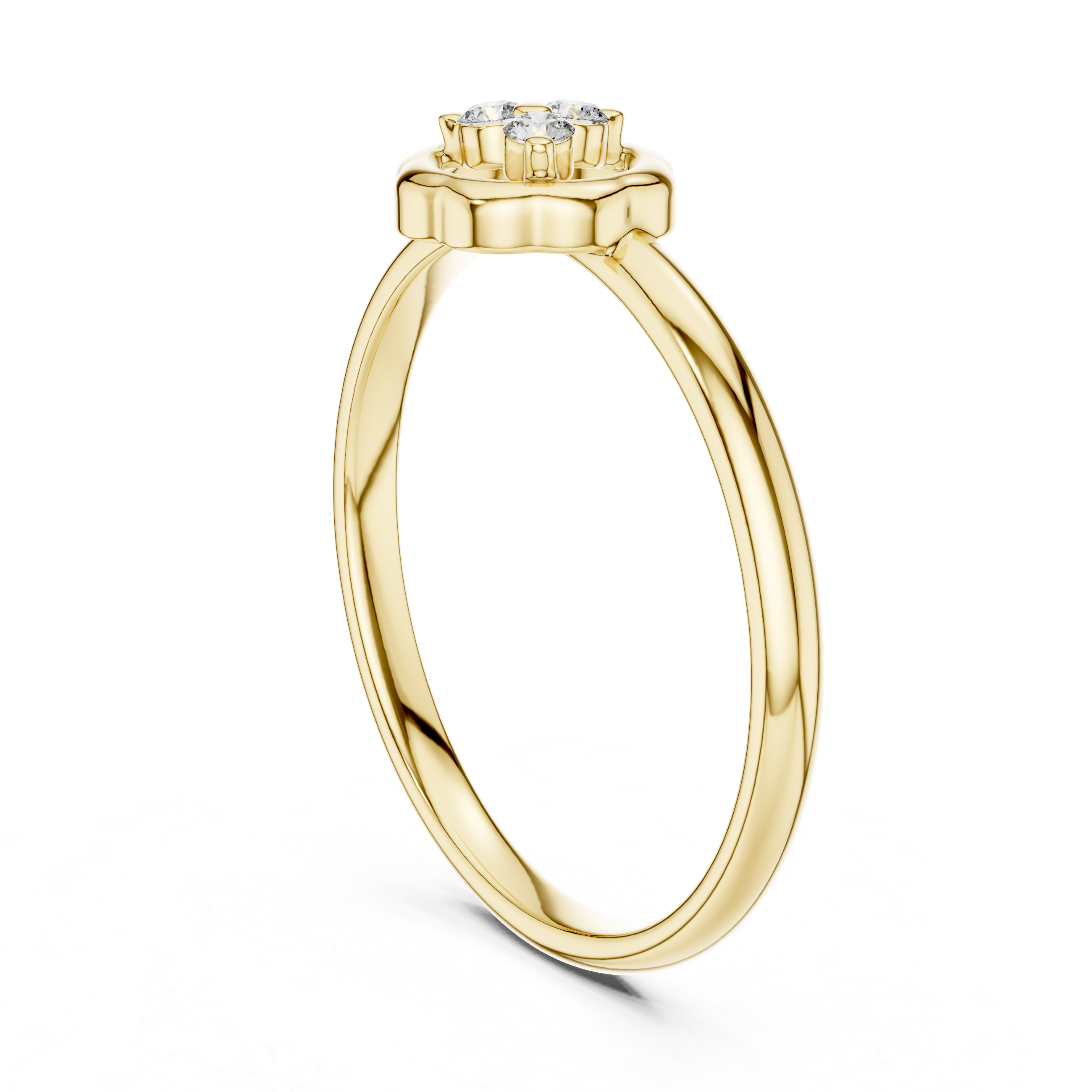 Minimal Floral Trio Diamond Ring