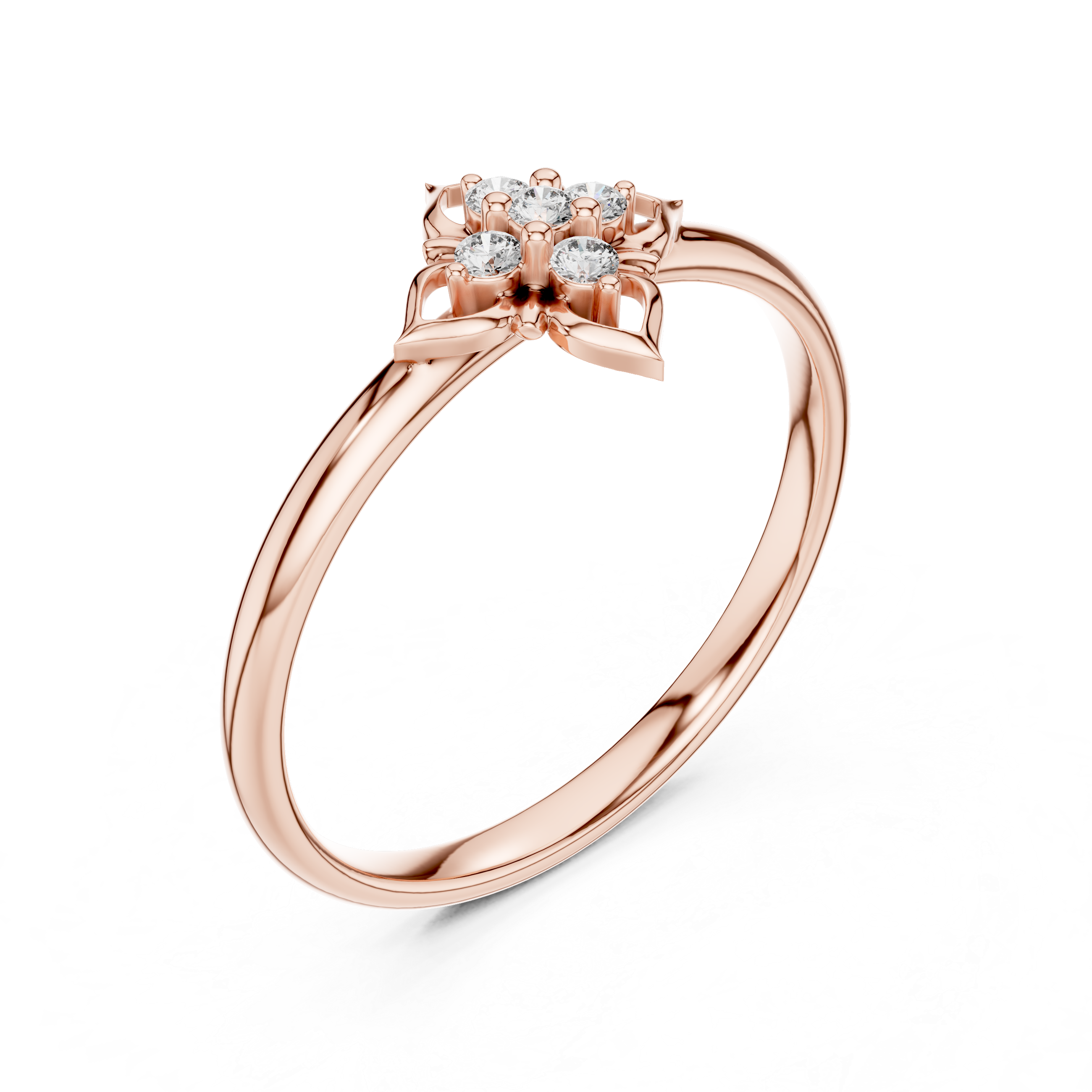 Vintage Floral Cluster Diamond Ring