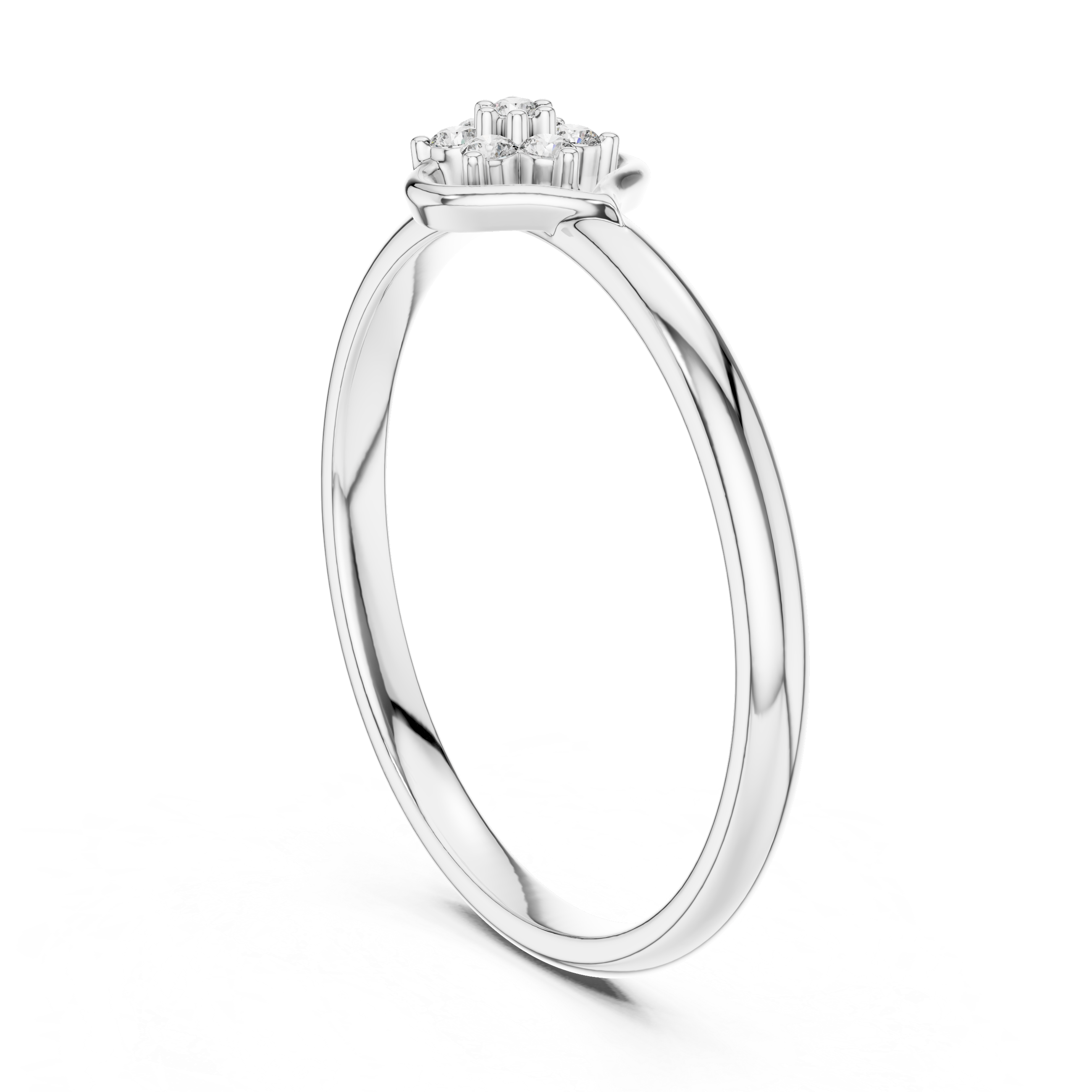 Curved Floral Cluster Diamond Ring