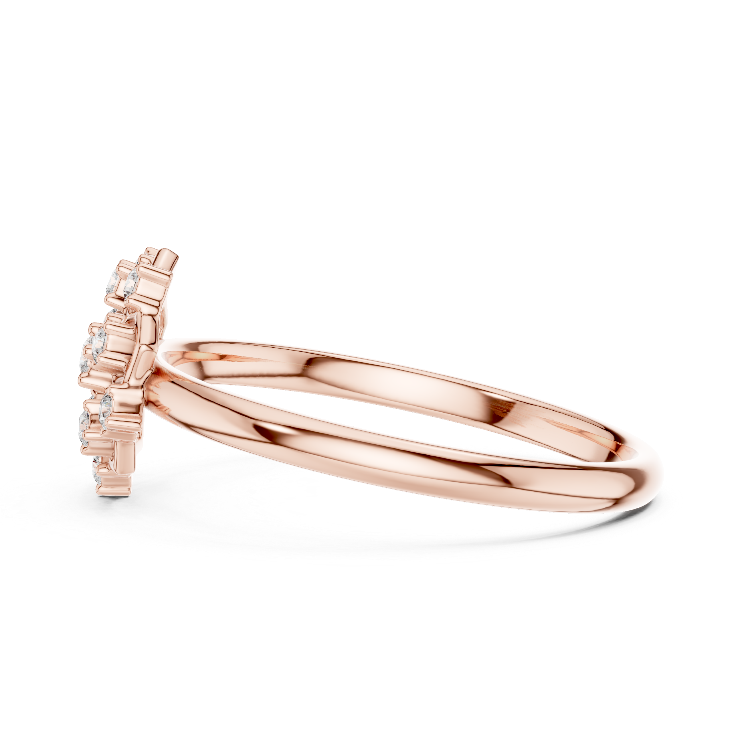 Geometric Floral Cluster Diamond Ring