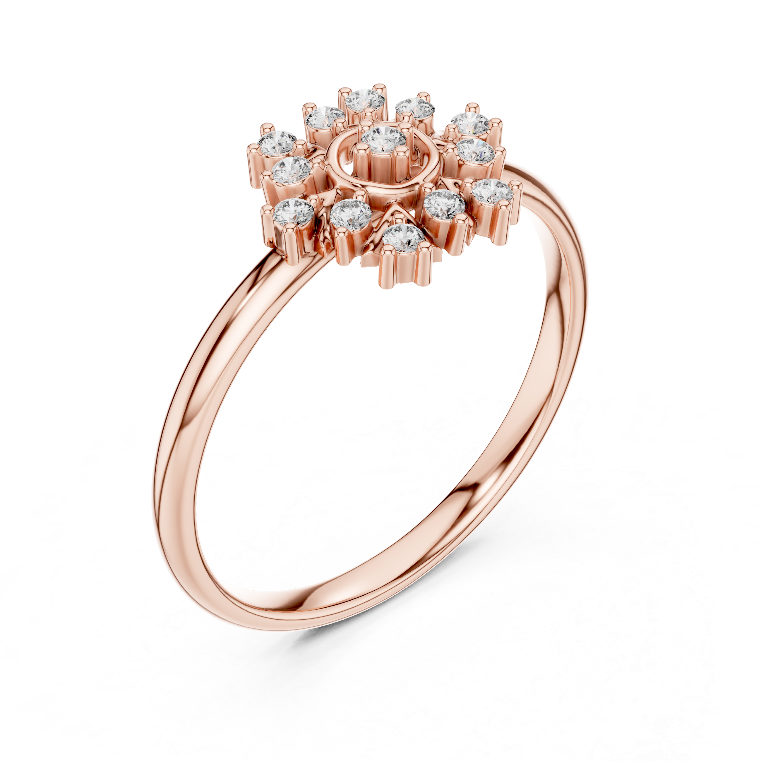 Floral Halo Stone Ring