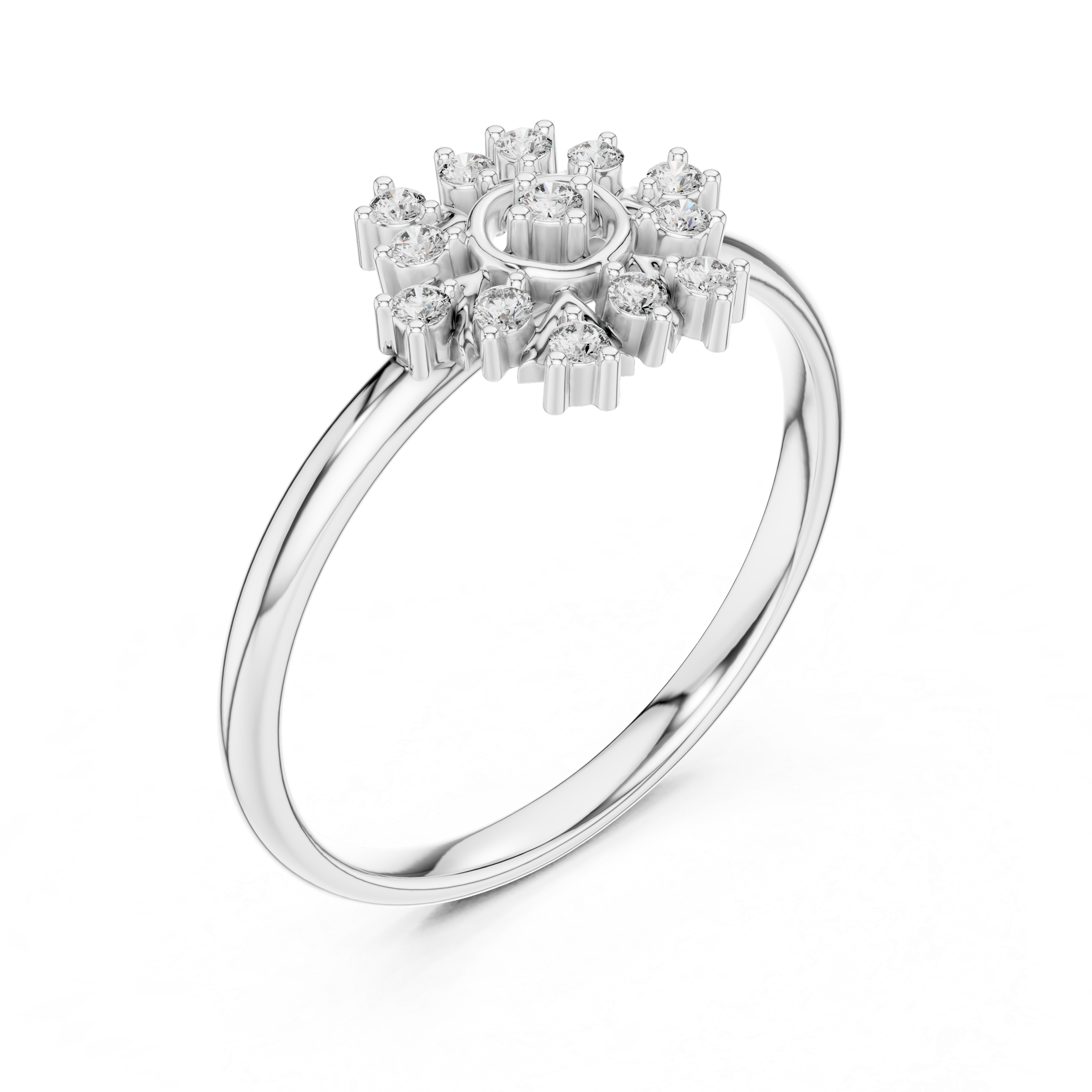 Floral Halo Stone Ring