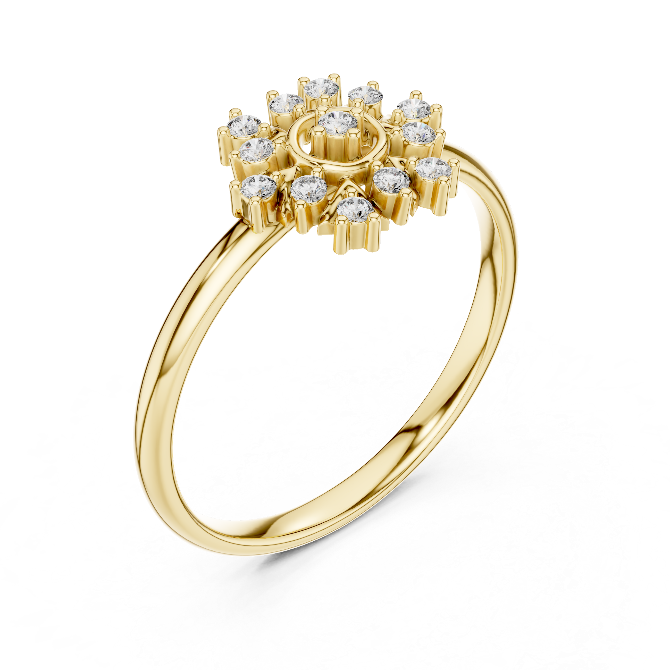 Floral Halo Stone Ring