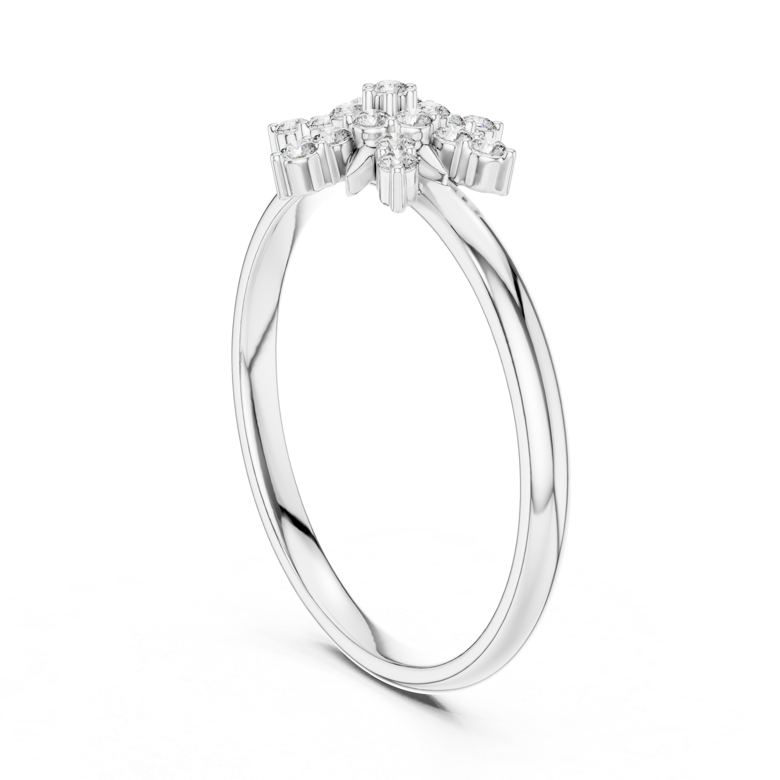 Starburst Diamond Cluster Ring – Radiant Floral Gold Design