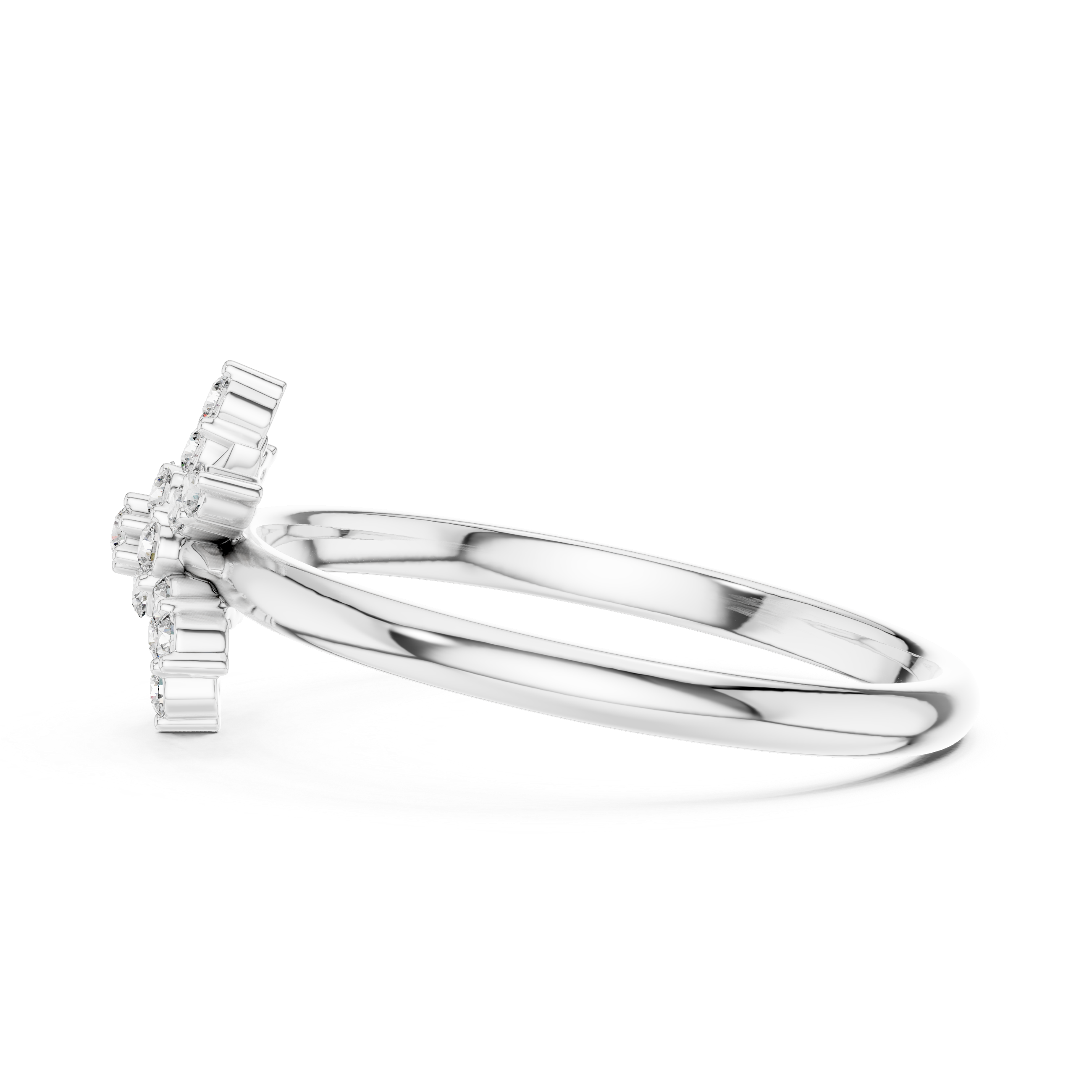Starburst Diamond Cluster Ring – Radiant Floral Gold Design
