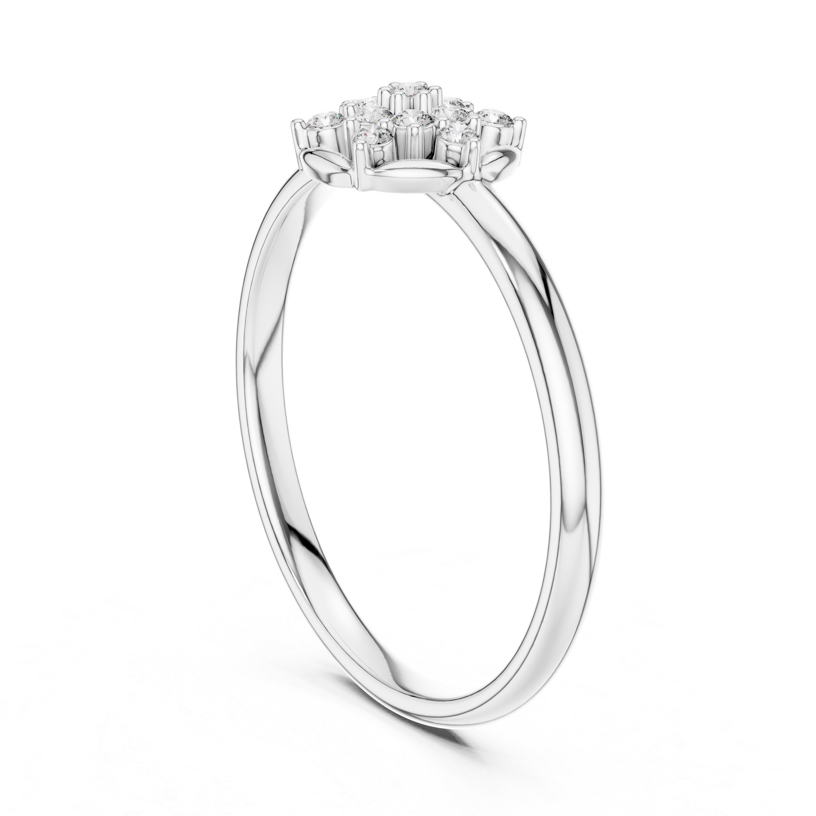 Classic Round Diamond Cluster Ring – Minimal Gold Halo Design