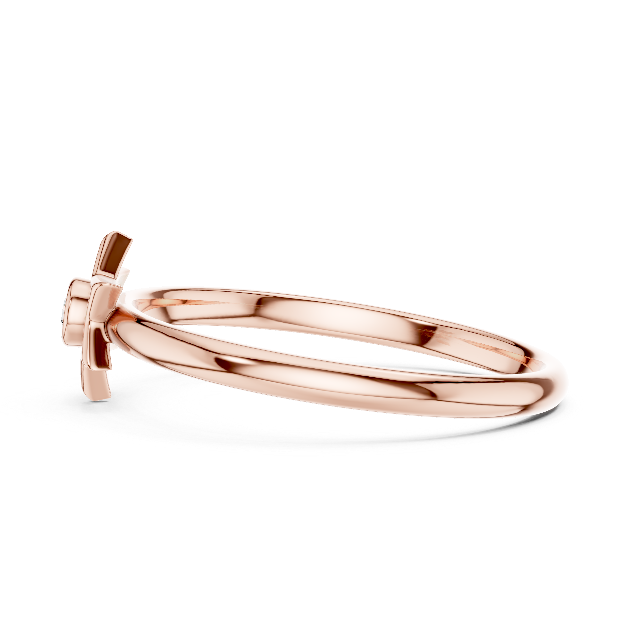 Minimal Star Diamond Ring – Bezel Set Celestial Design