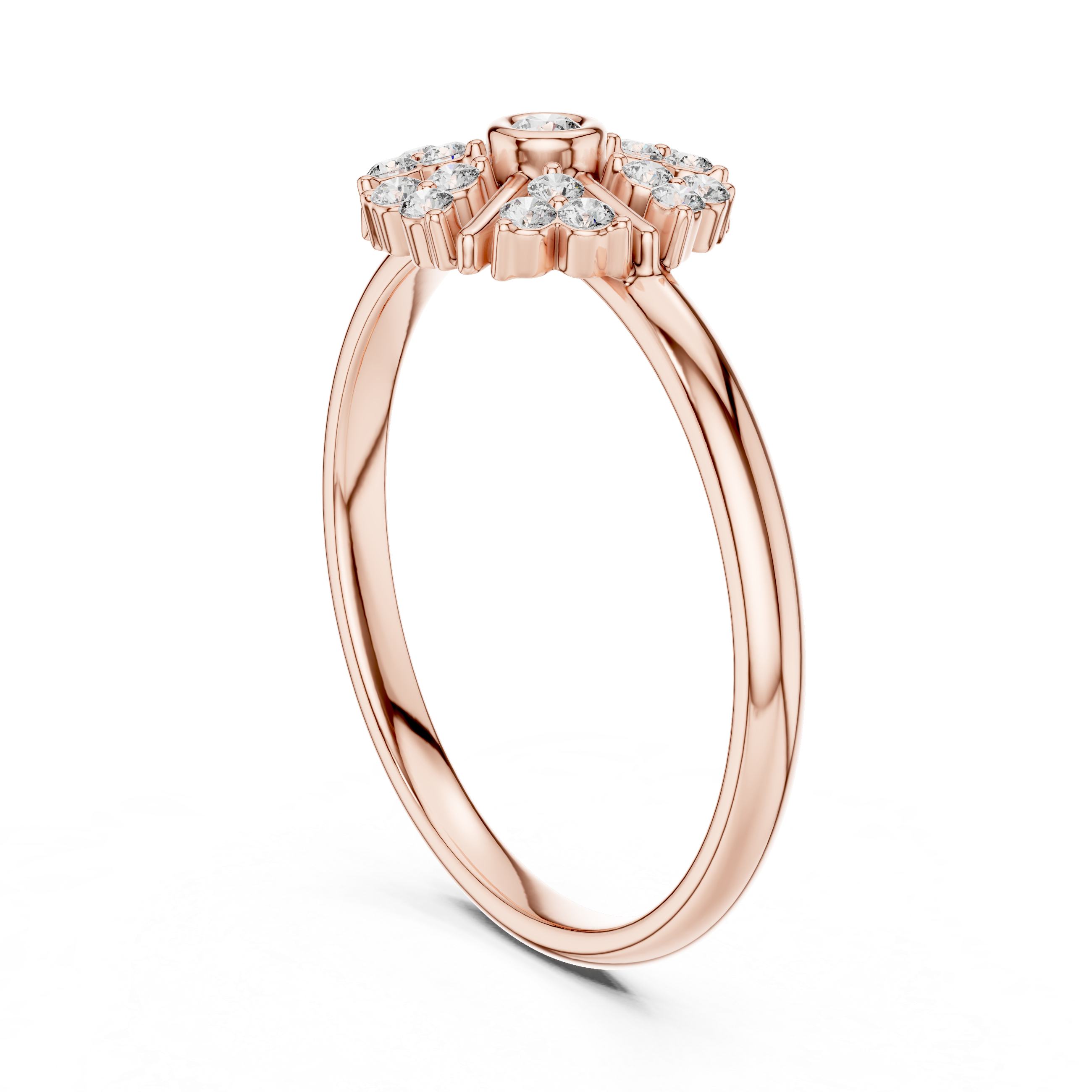 Radiant Diamond Cluster Ring – Sunburst Halo Design
