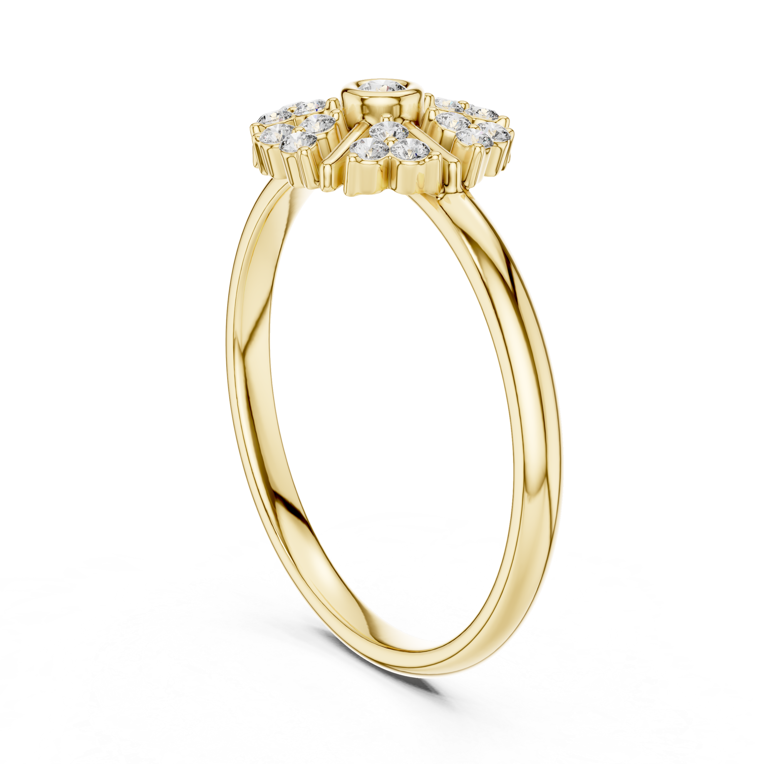 Radiant Diamond Cluster Ring – Sunburst Halo Design