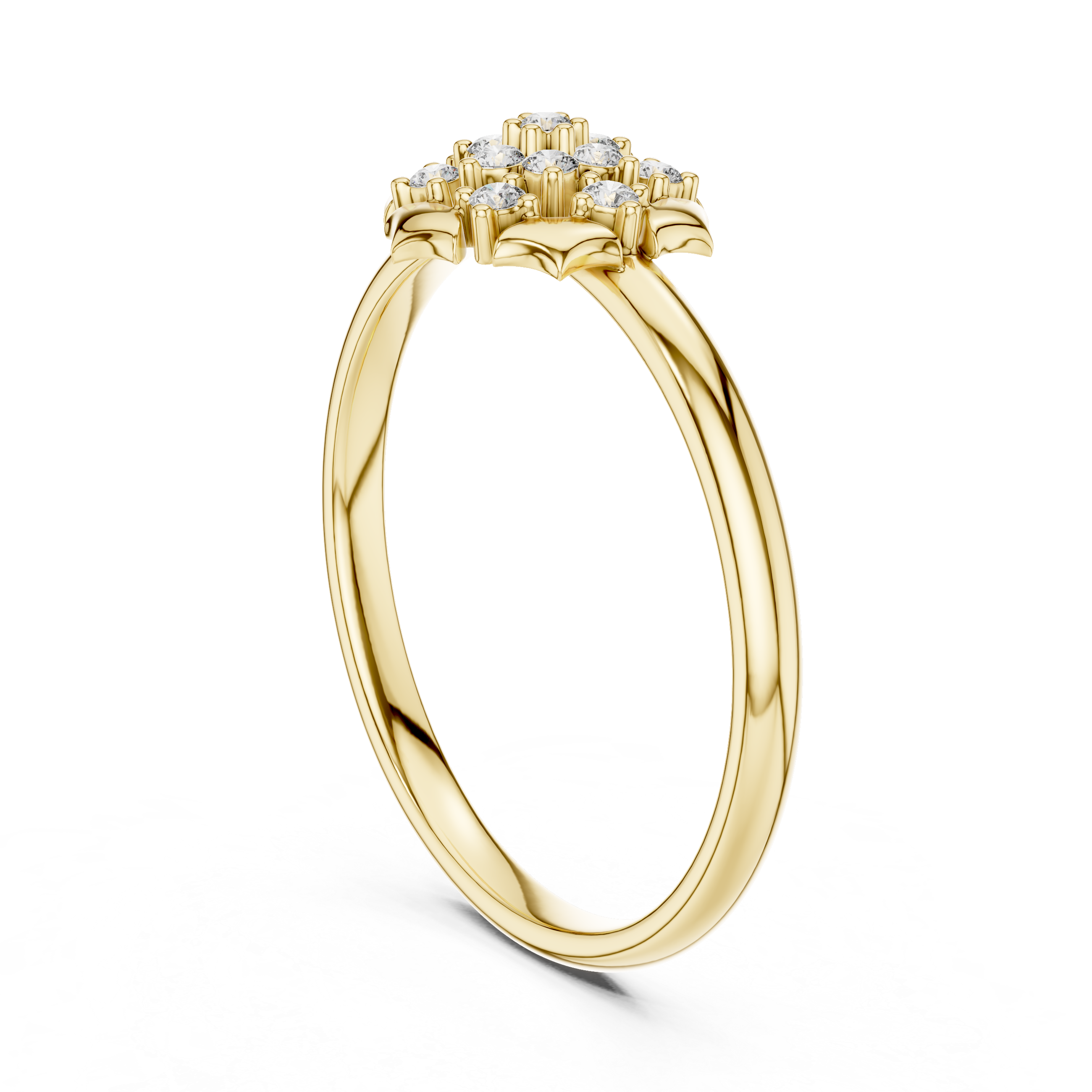 Floral Cluster Diamond Ring – Structured Petal Frame Design