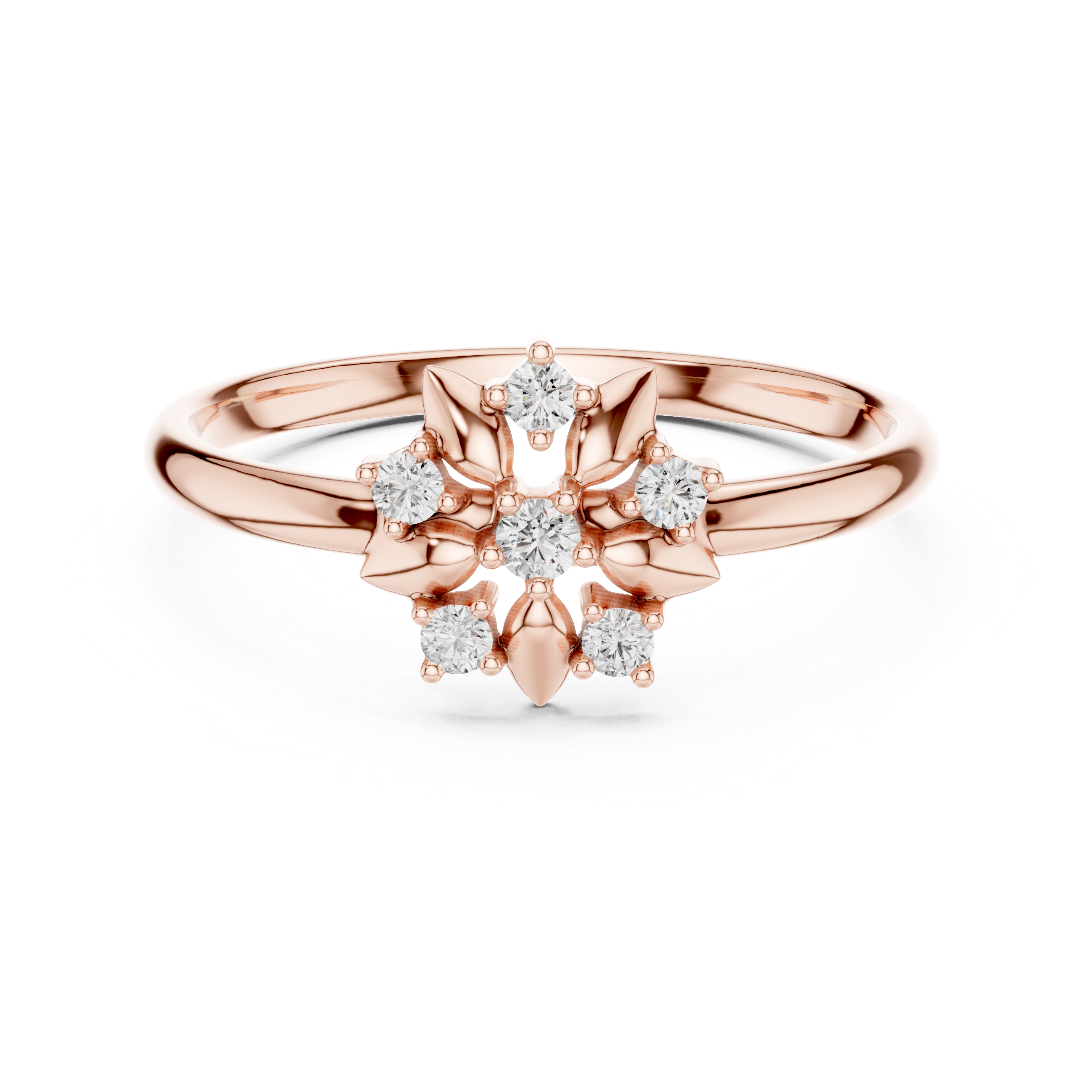 Petal Bloom Diamond Ring – Sculpted Floral Cluster Design