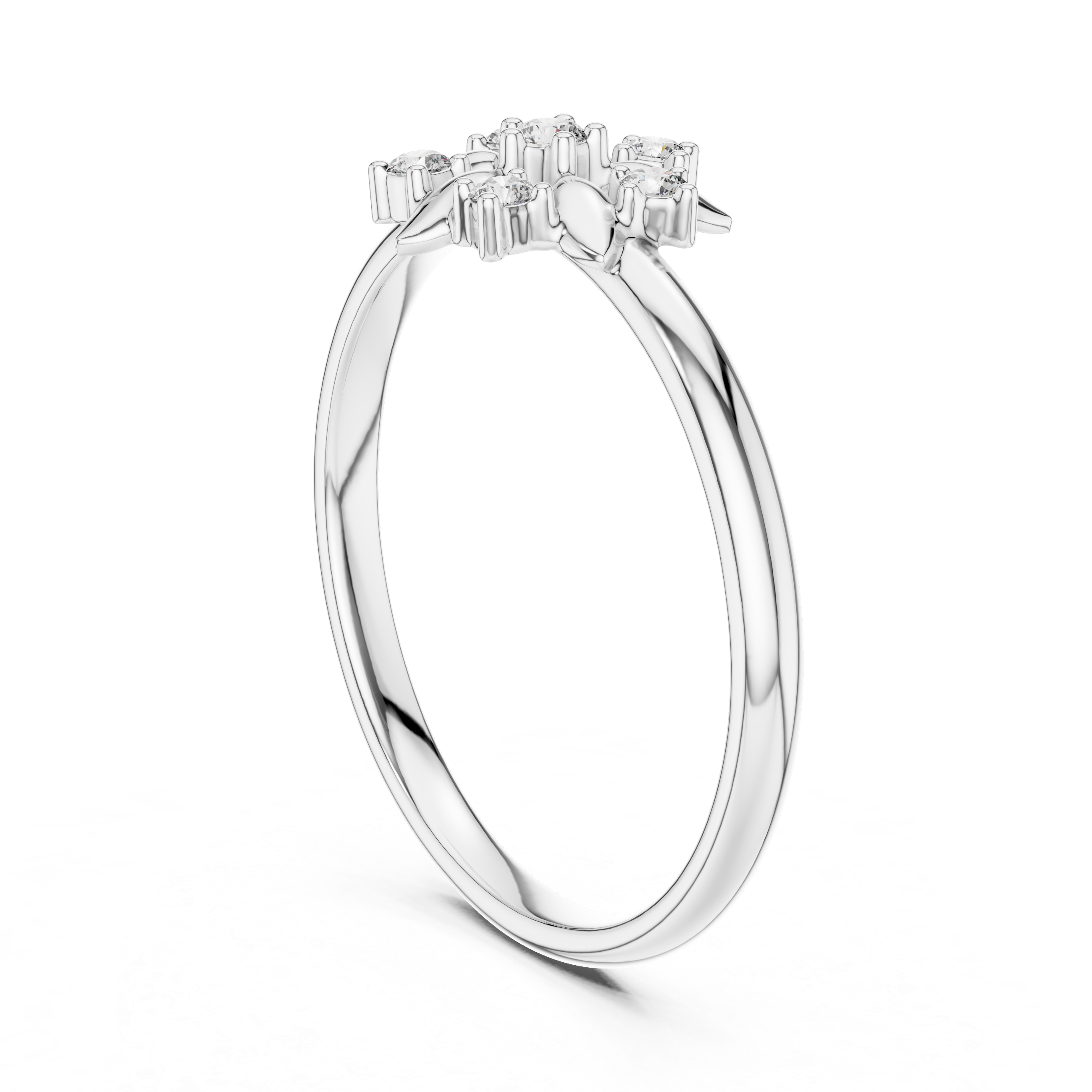 Petal Bloom Diamond Ring – Sculpted Floral Cluster Design