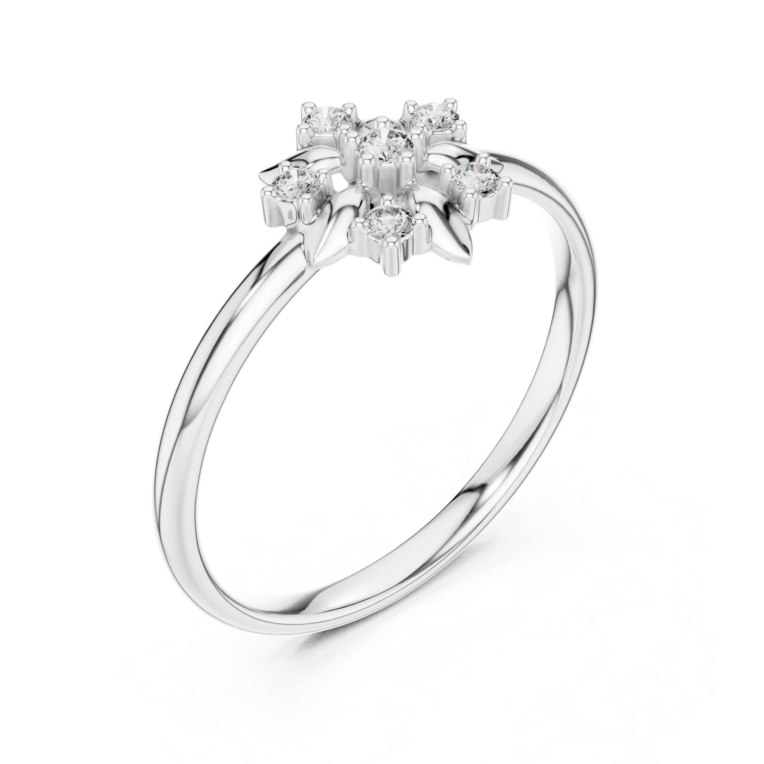 Petal Bloom Diamond Ring – Sculpted Floral Cluster Design