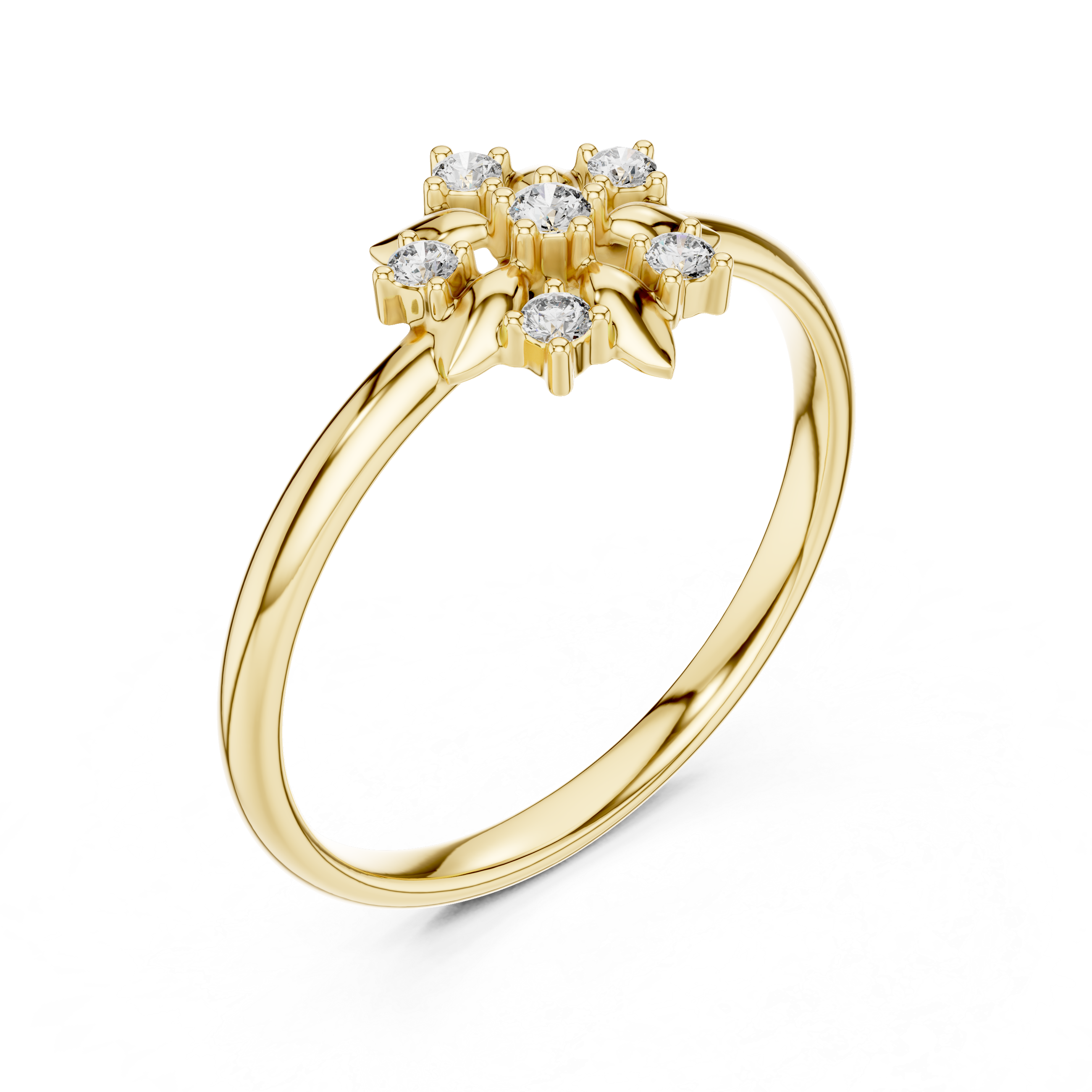Petal Bloom Diamond Ring – Sculpted Floral Cluster Design