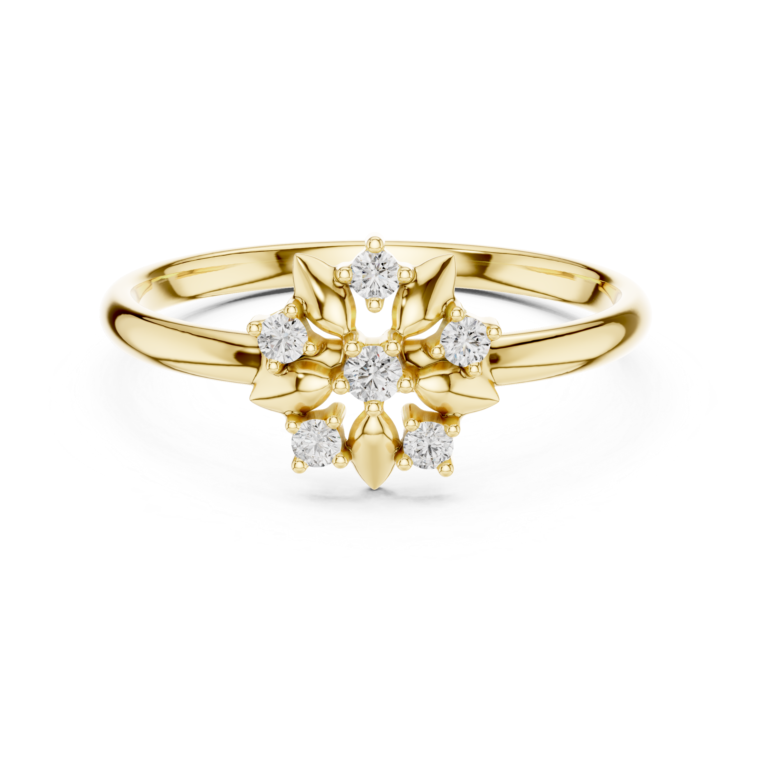 Petal Bloom Diamond Ring – Sculpted Floral Cluster Design