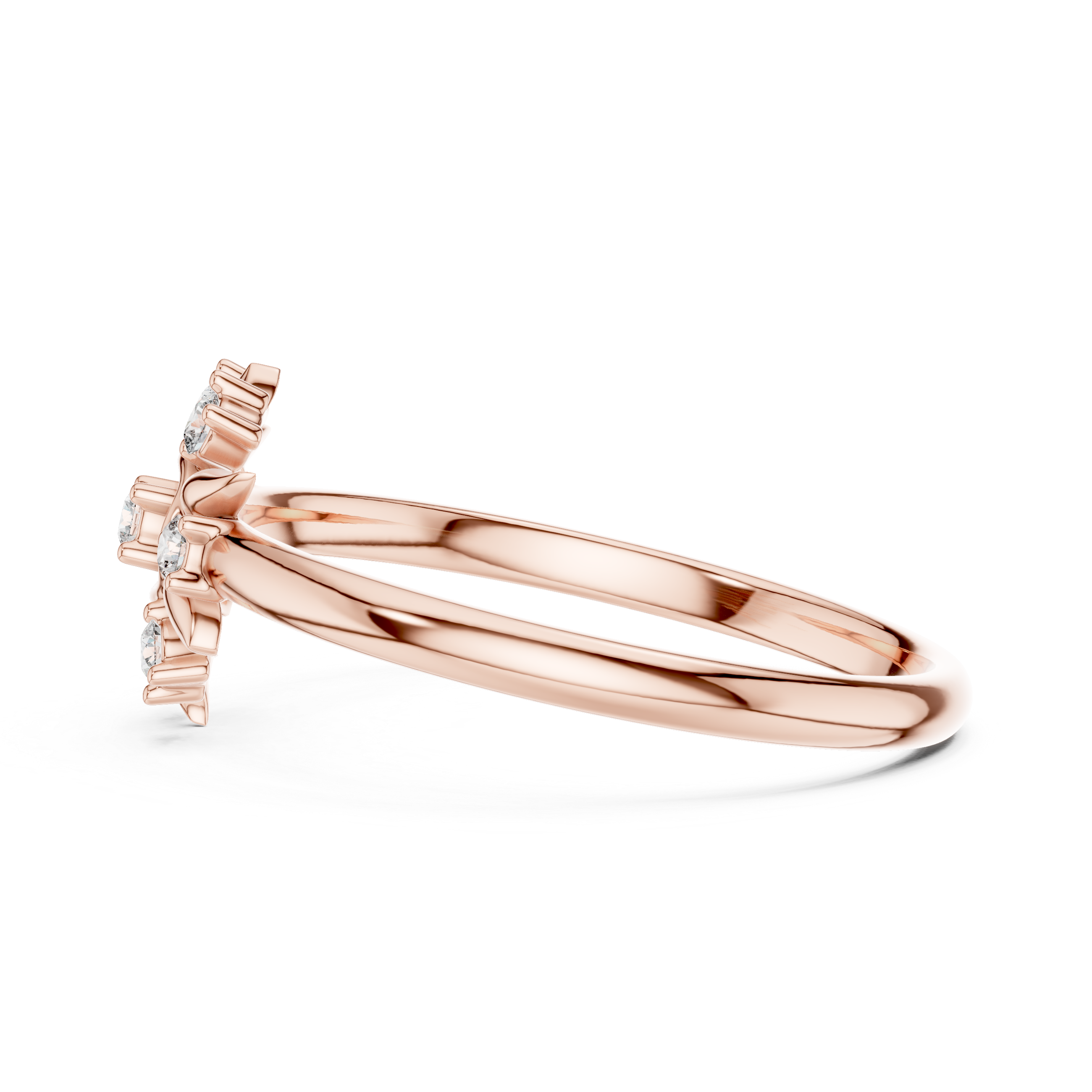 Sunburst Floral Diamond Ring – Radiant Petal Cluster Design