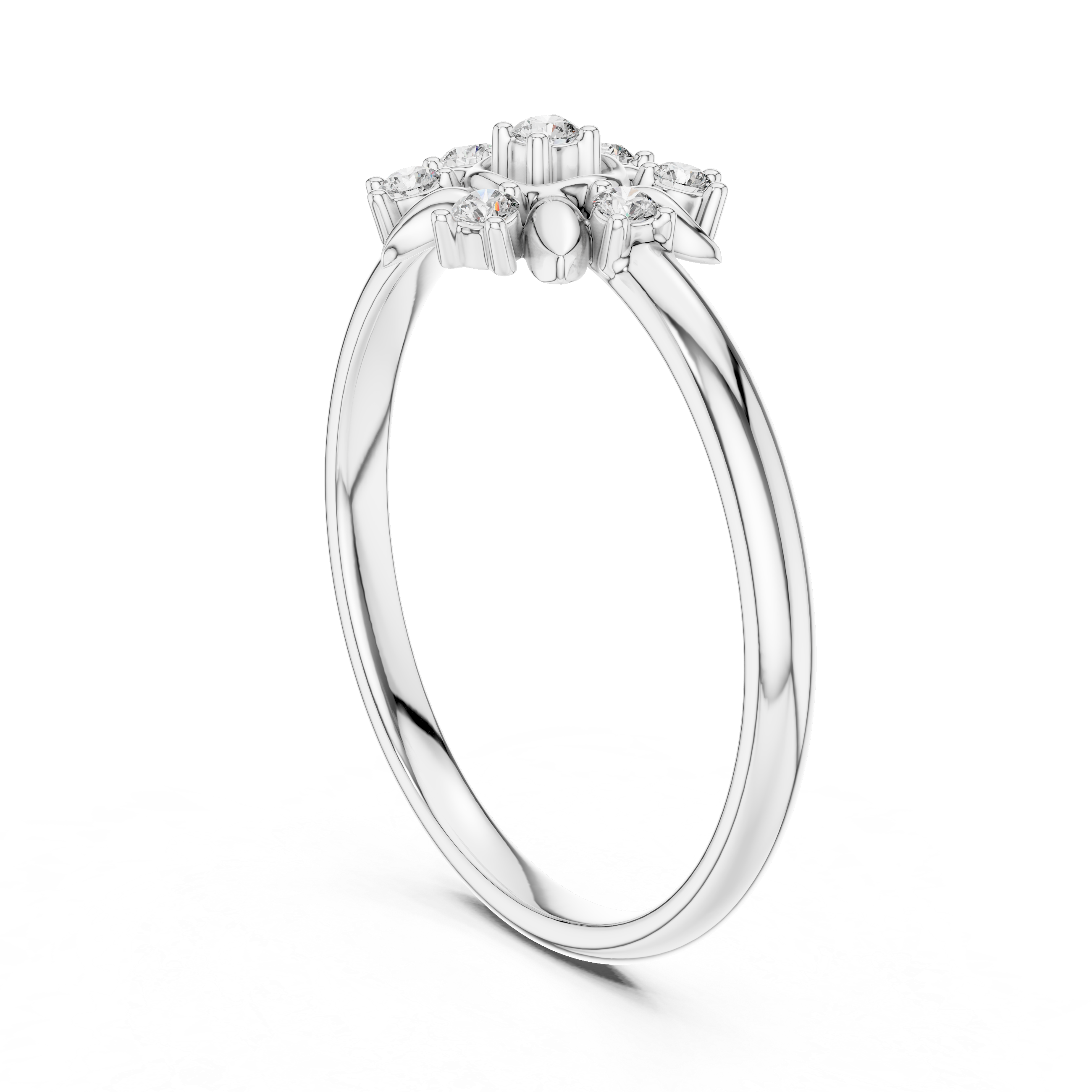 Sunburst Floral Diamond Ring – Radiant Petal Cluster Design