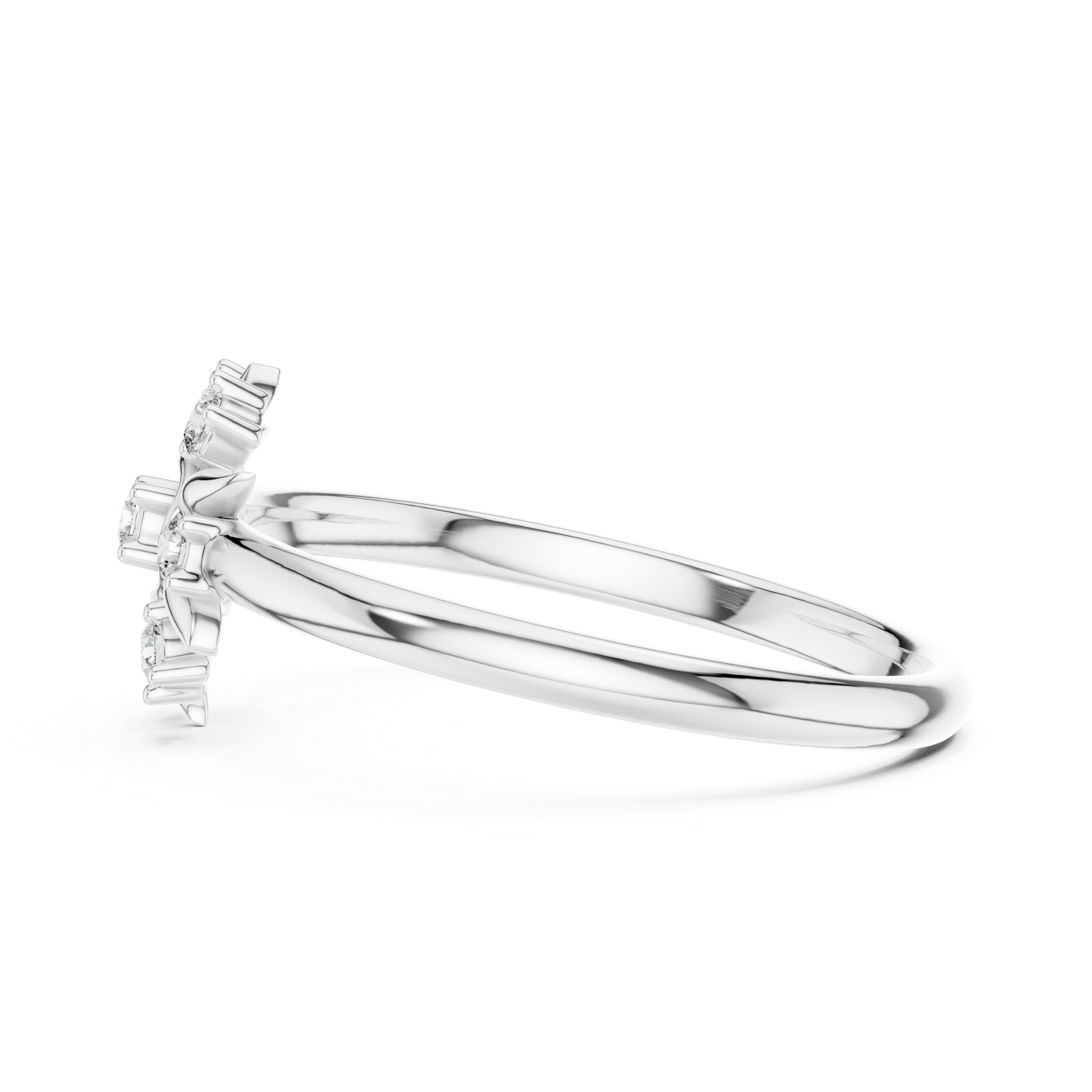 Sunburst Floral Diamond Ring – Radiant Petal Cluster Design
