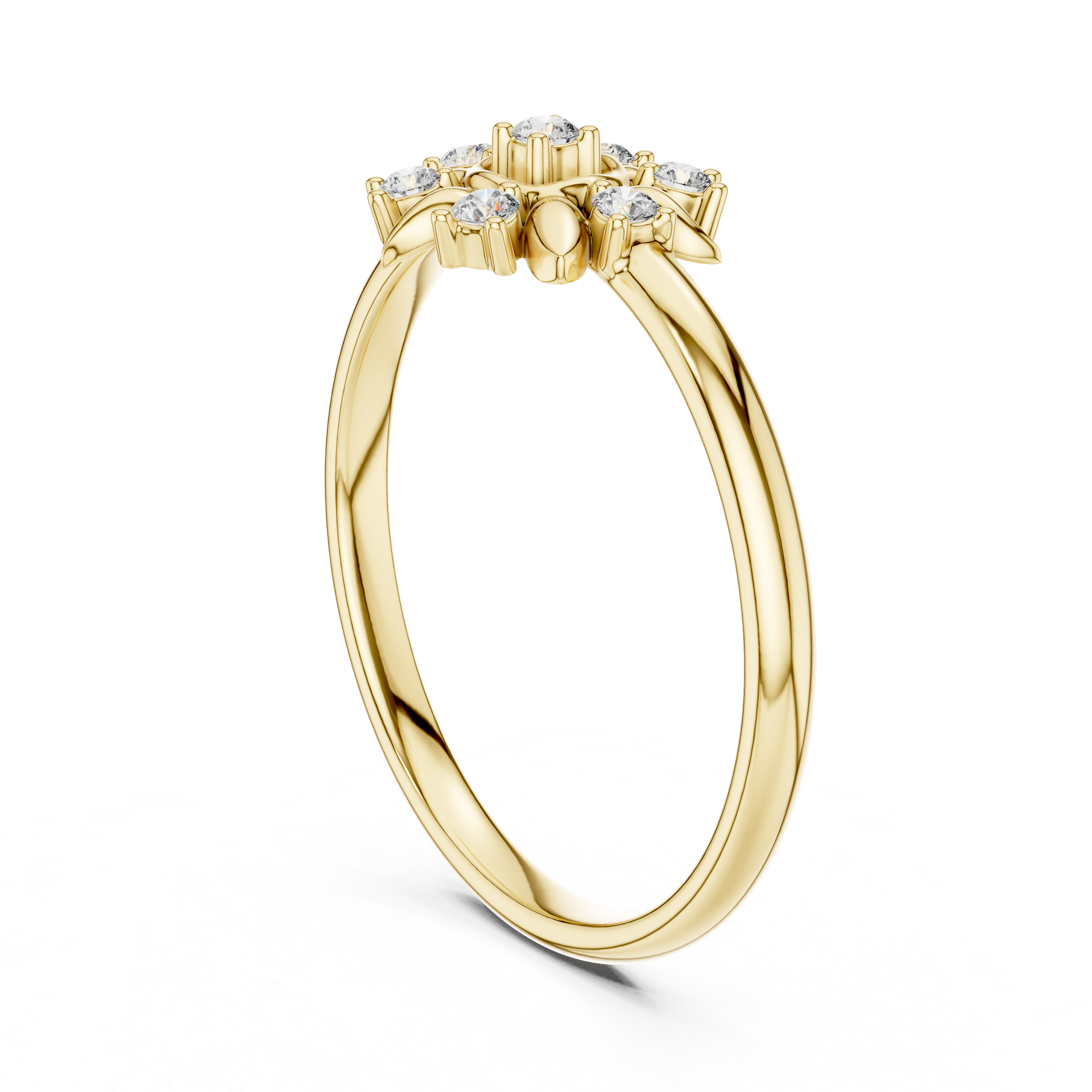 Sunburst Floral Diamond Ring – Radiant Petal Cluster Design