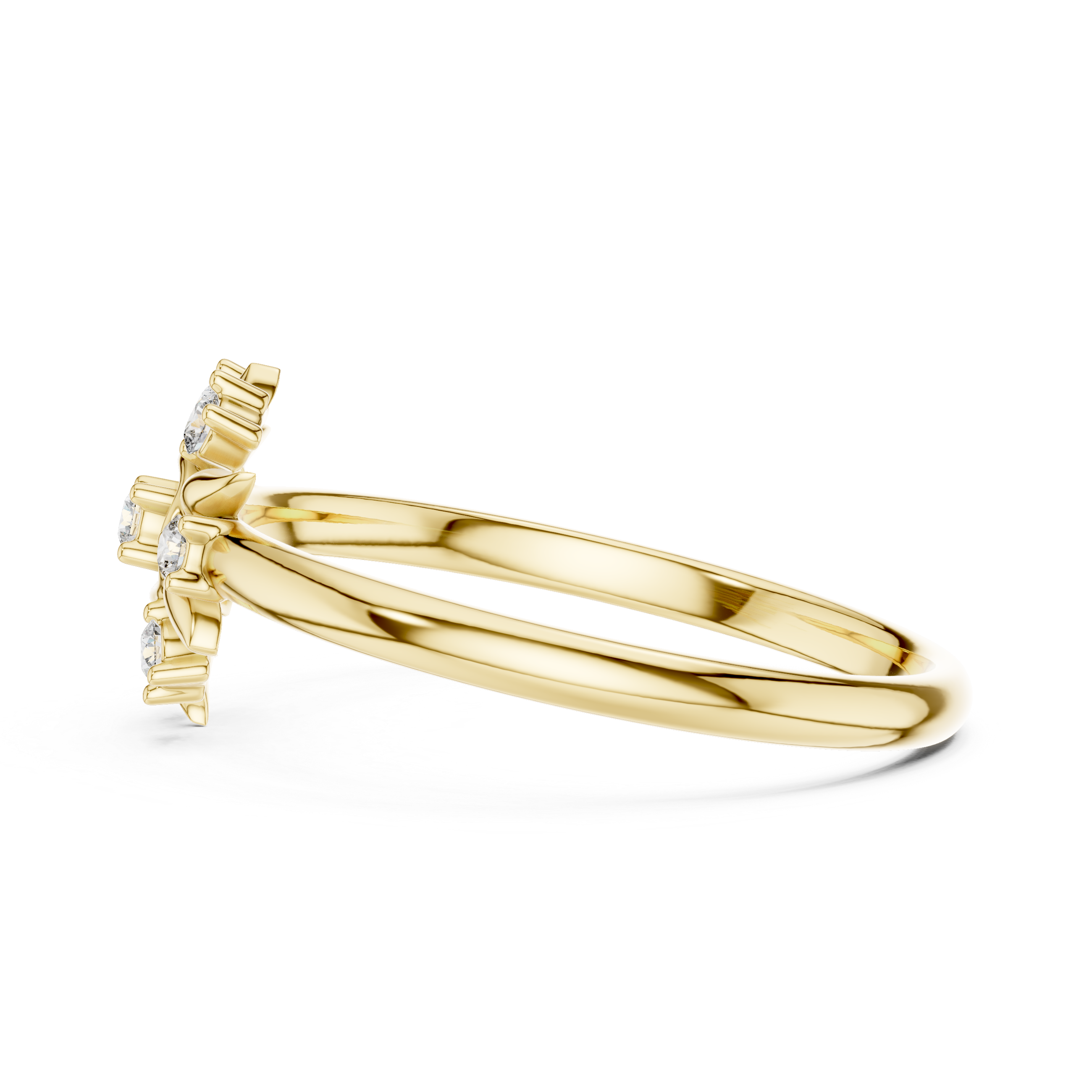 Sunburst Floral Diamond Ring – Radiant Petal Cluster Design