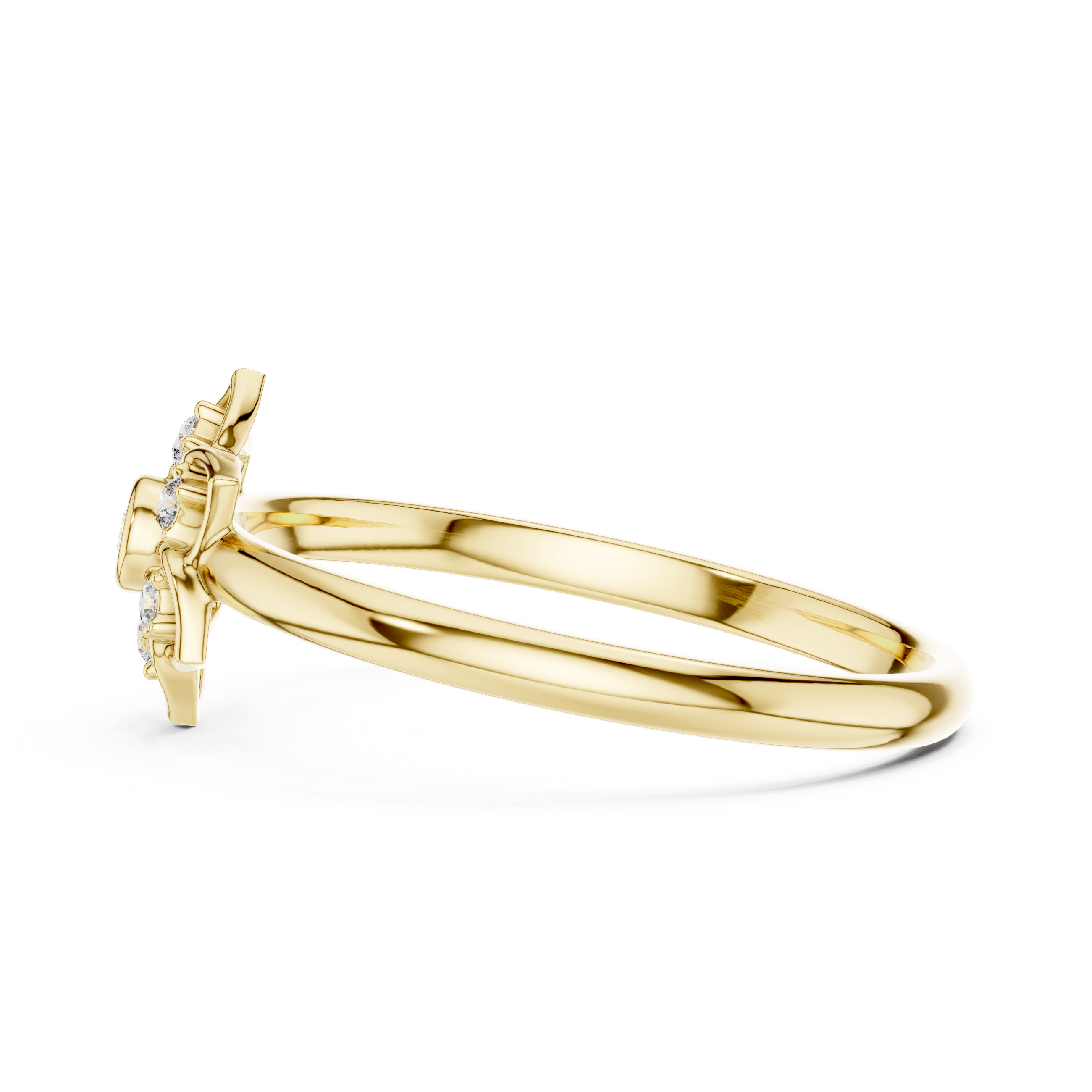 Petal Star Diamond Ring – Geometric Floral Cluster Design