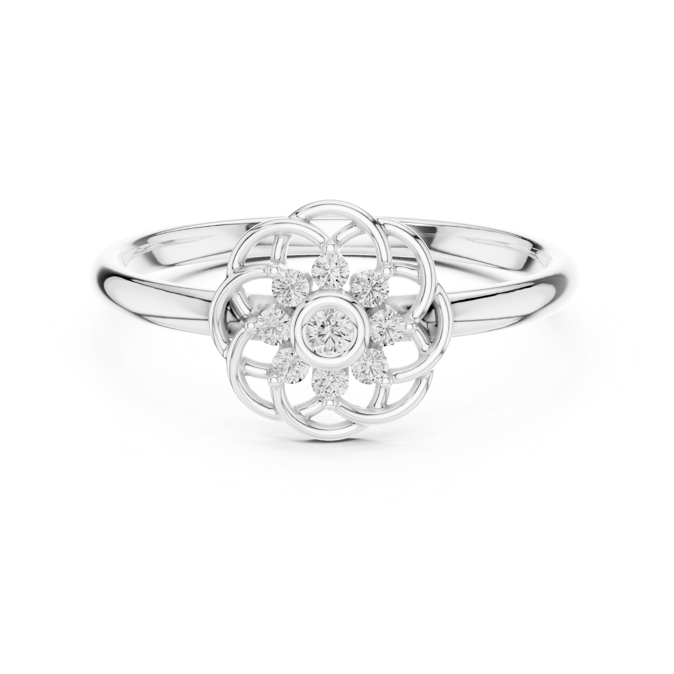 Openwork Floral Diamond Ring – Vintage Inspired Cluster Design