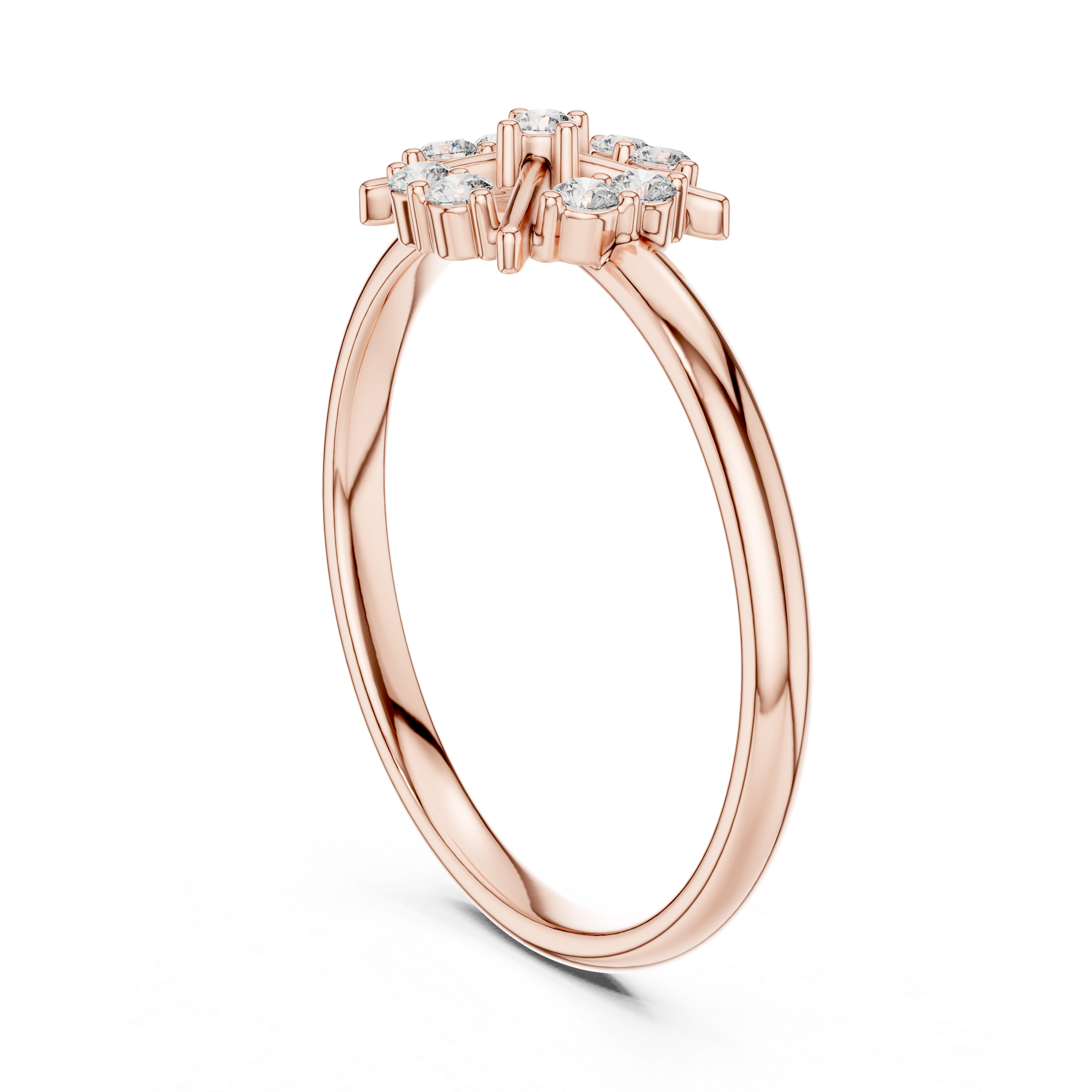 Geometric Diamond Cluster Ring – Minimal Starburst Design
