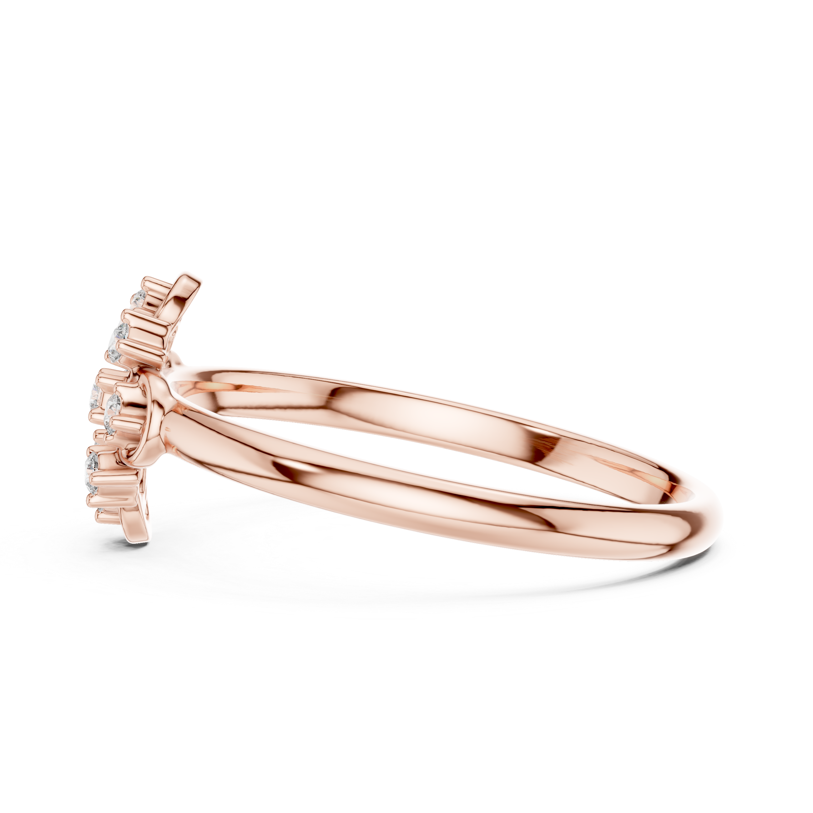 Elegant Clover Diamond Ring – Openwork Floral Cluster Design