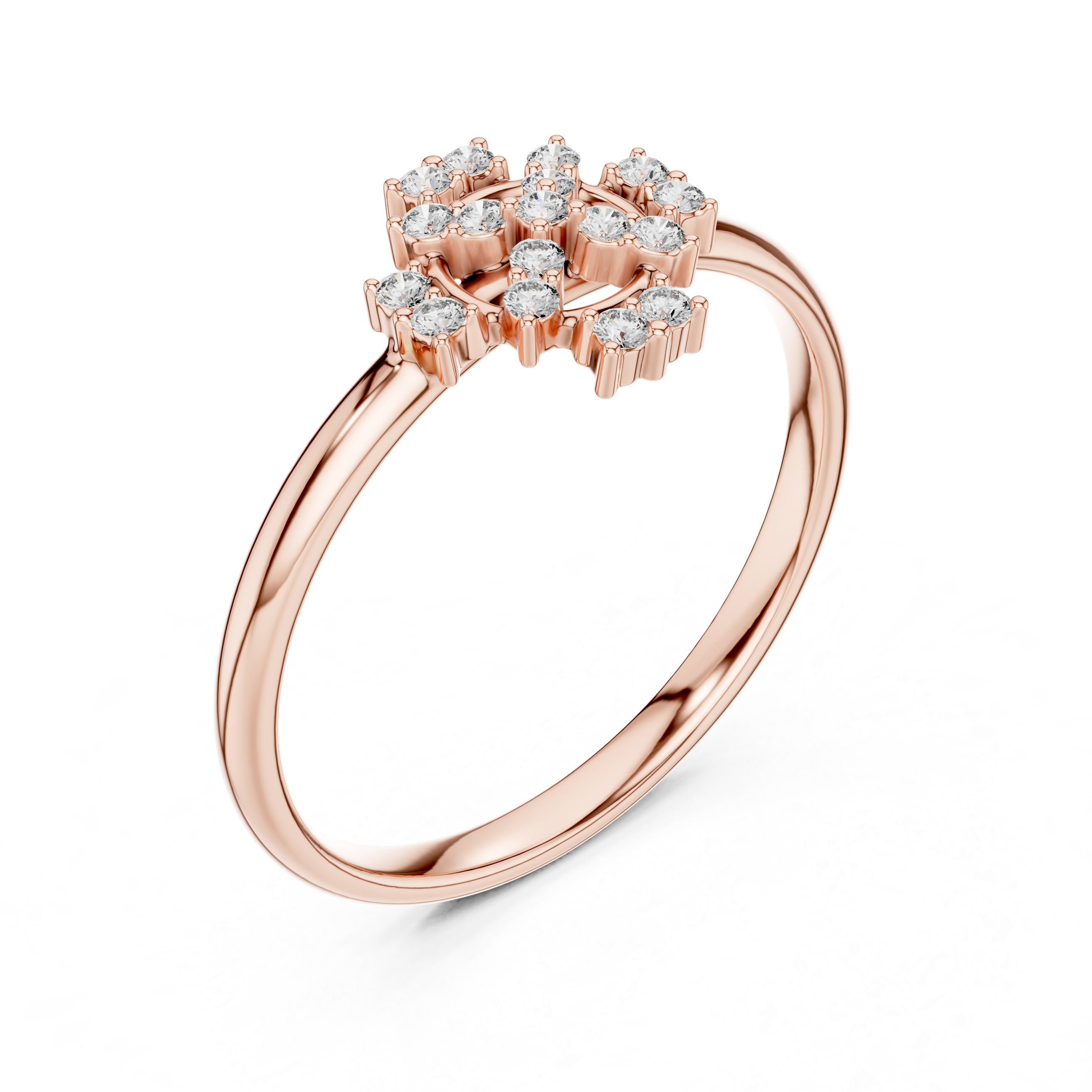 Vintage Halo Diamond Cluster Ring – Circular Floral Design