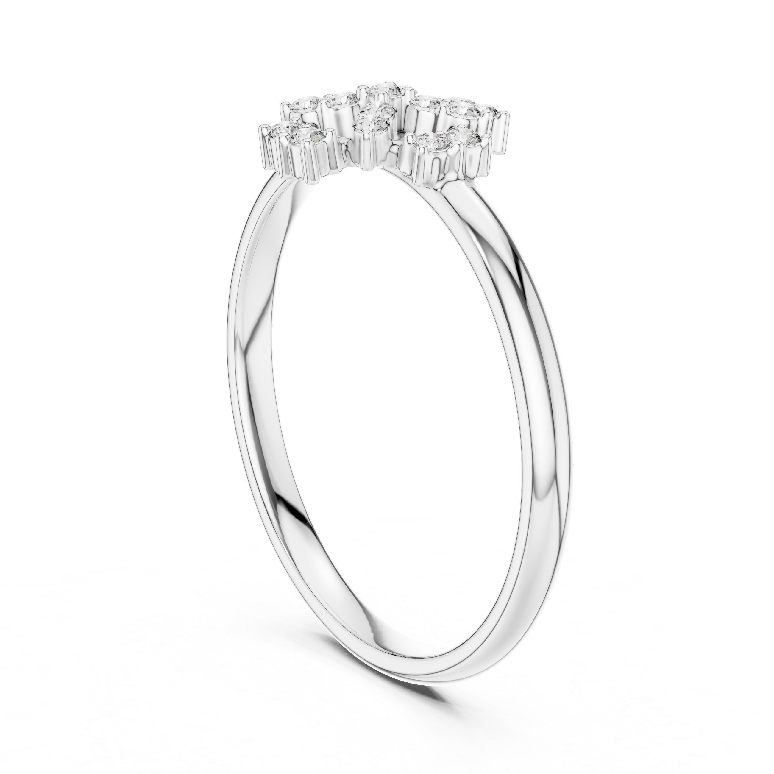 Vintage Halo Diamond Cluster Ring – Circular Floral Design